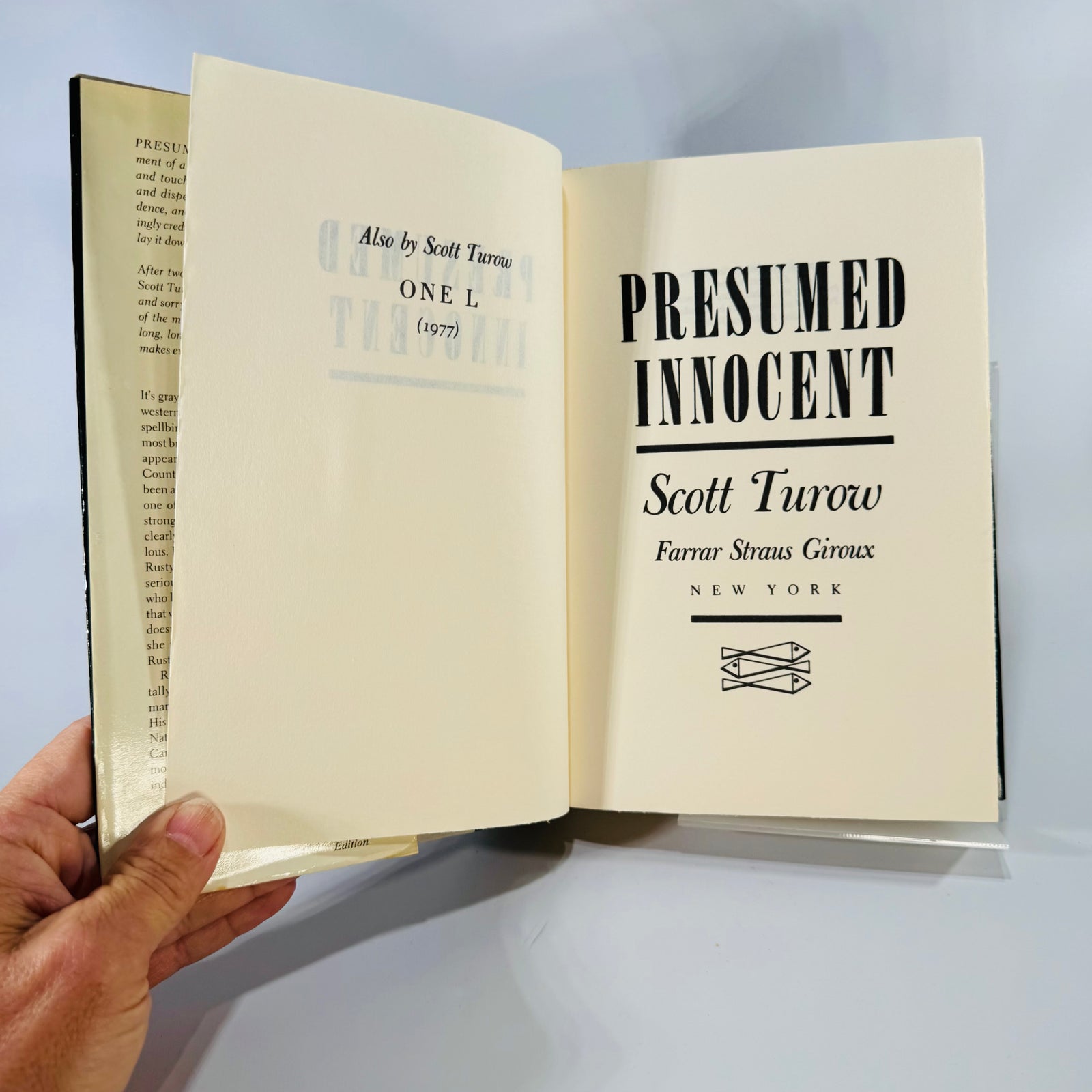 Presumed Innocent — Scott Turow (1987) Hardcover w/ Dust Jacket, 372 Pages
