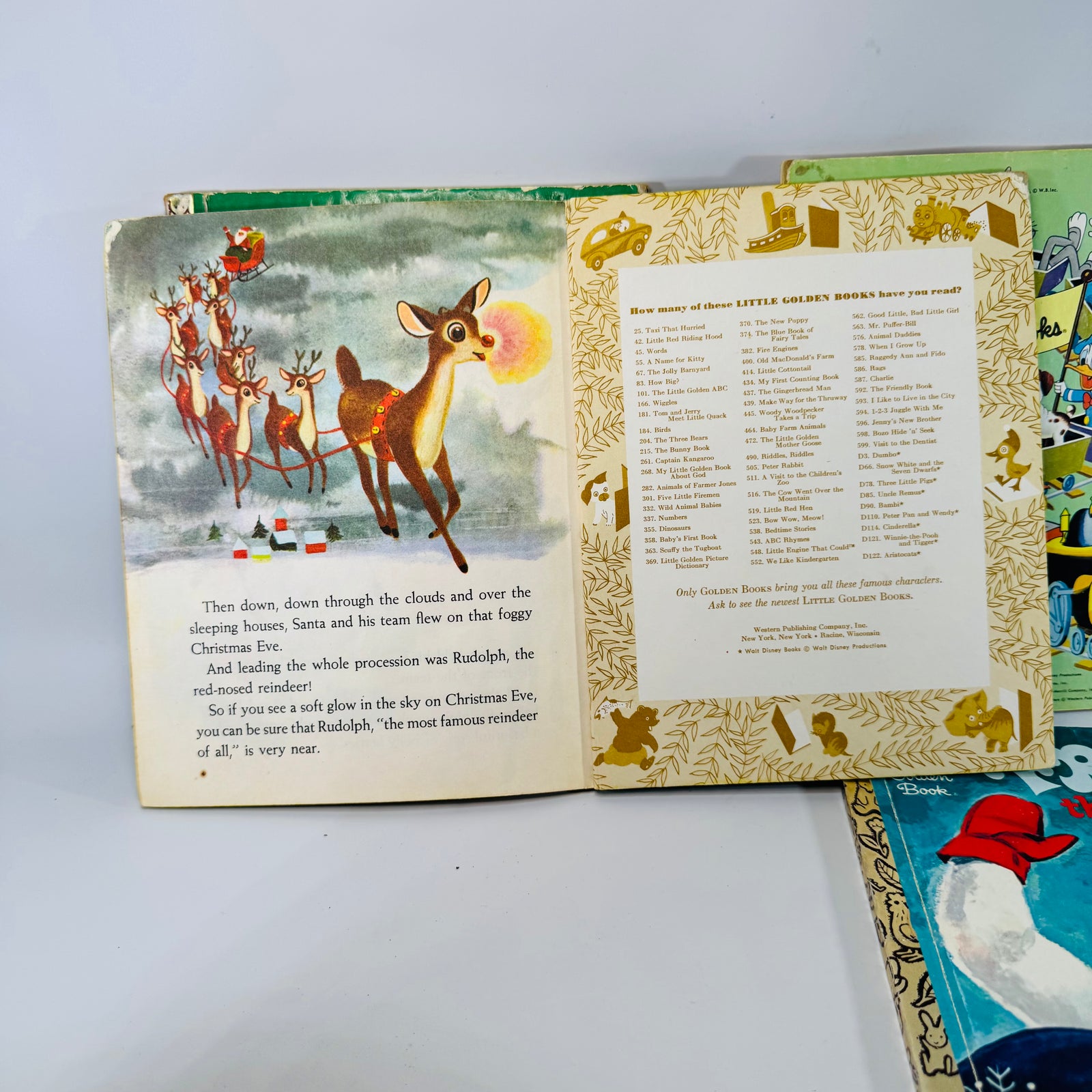 Vintage Little Golden Books Christmas Bundle of 4 — Night Before Christmas, Santa’s Surprise Book, Rudolph, Frosty (1970s printings) — Golden Press | Holiday Kids Classics