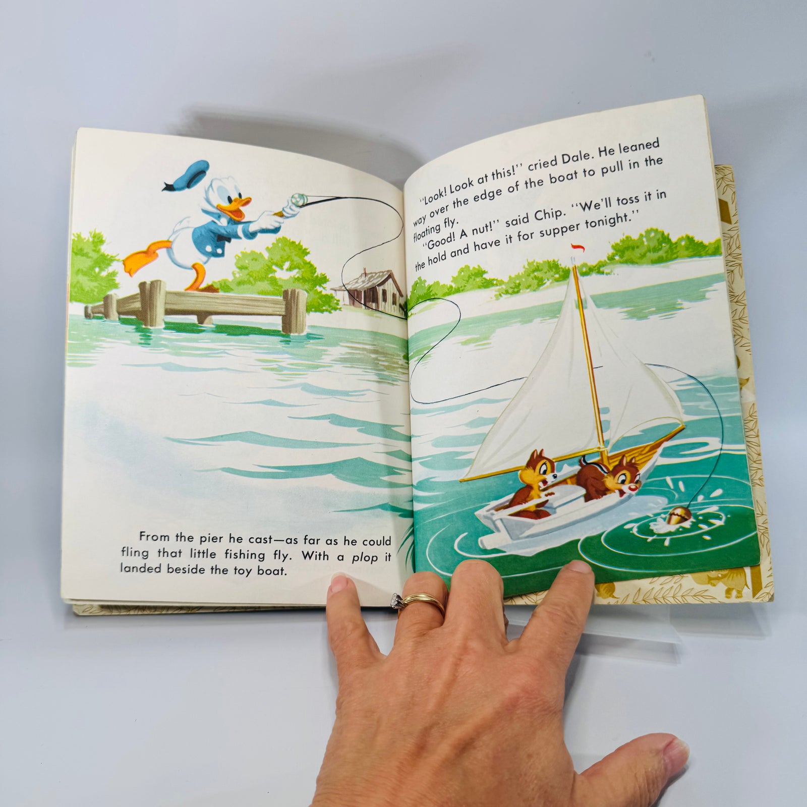 Vintage Little Golden Book — Walt Disney’s Donald Duck’s Toy Sailboat (1954, 8th Printing) — Annie North Bedford | Golden Press Disney Classic, Children’s Illustrated Fiction
