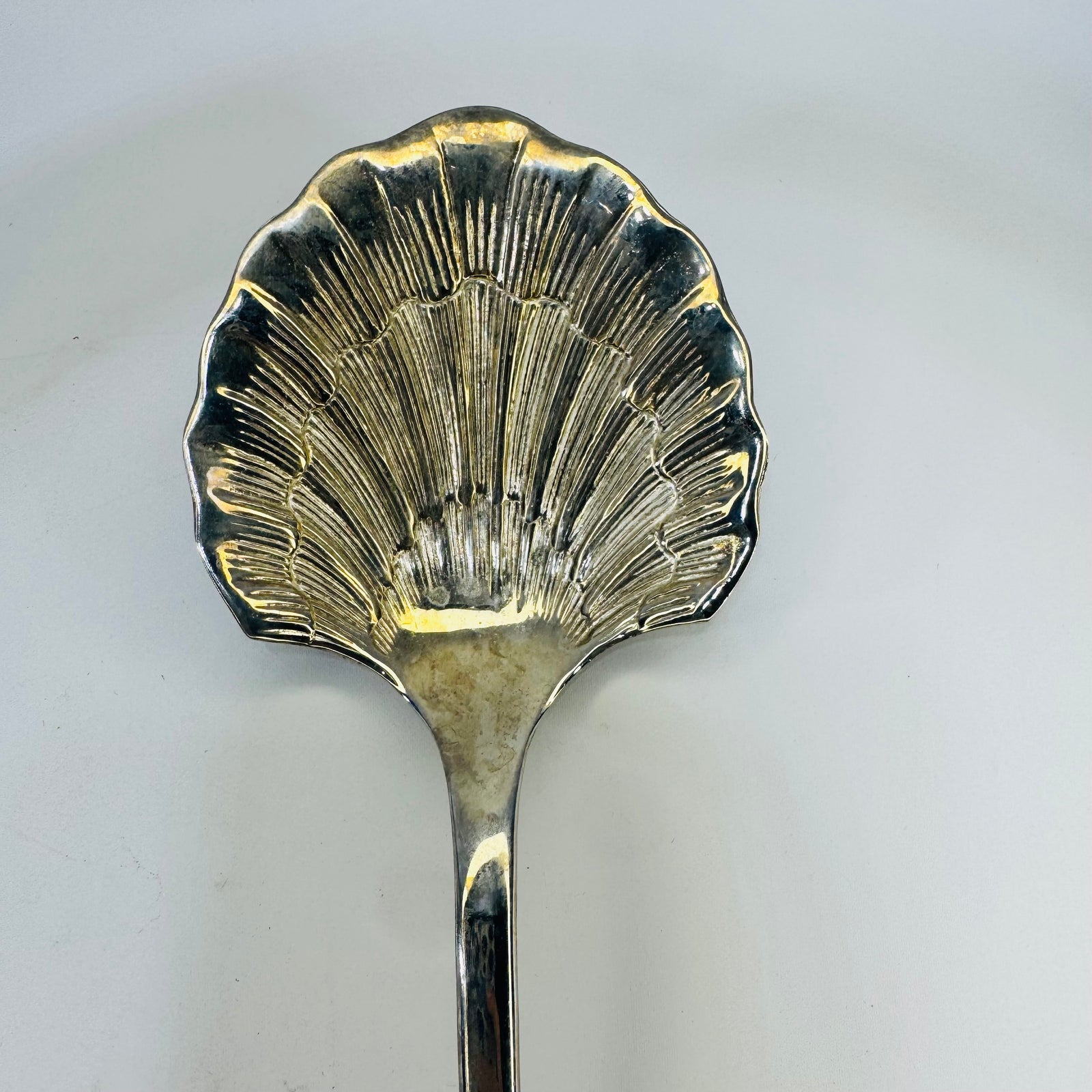 Shell Bowl Berry Spoon Silver Plate 1890s to 1950s Ornate Victorian Revival 10 Inch