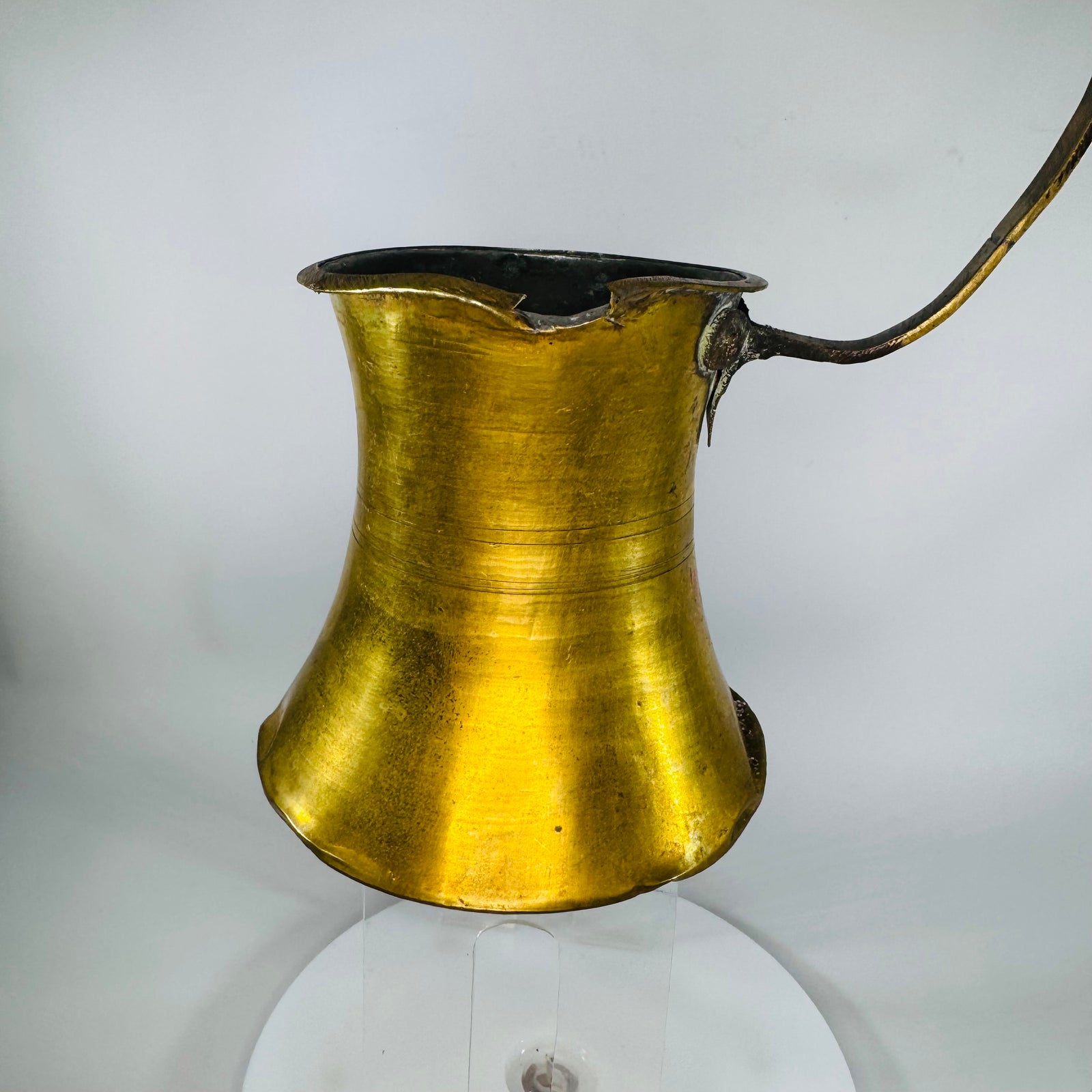 Vintage Brass Turkish Coffee Pot Cezve/Ibrik 12” Long | Hammered Brass Patina | Rustic Kitchen Decor | Wall Decor Coffee Pot