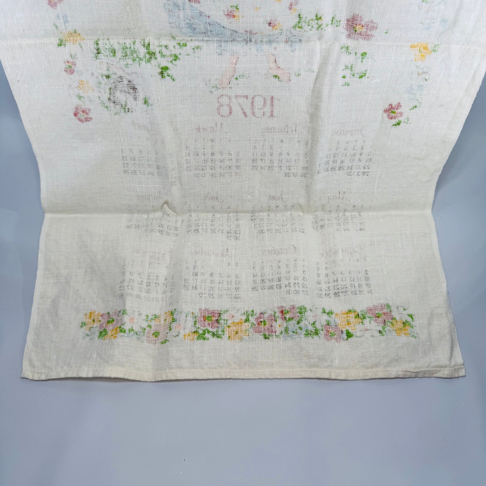 Vintage 1978 Calendar Tea Towel Wall Hanging | Love Is To Help Things Grow