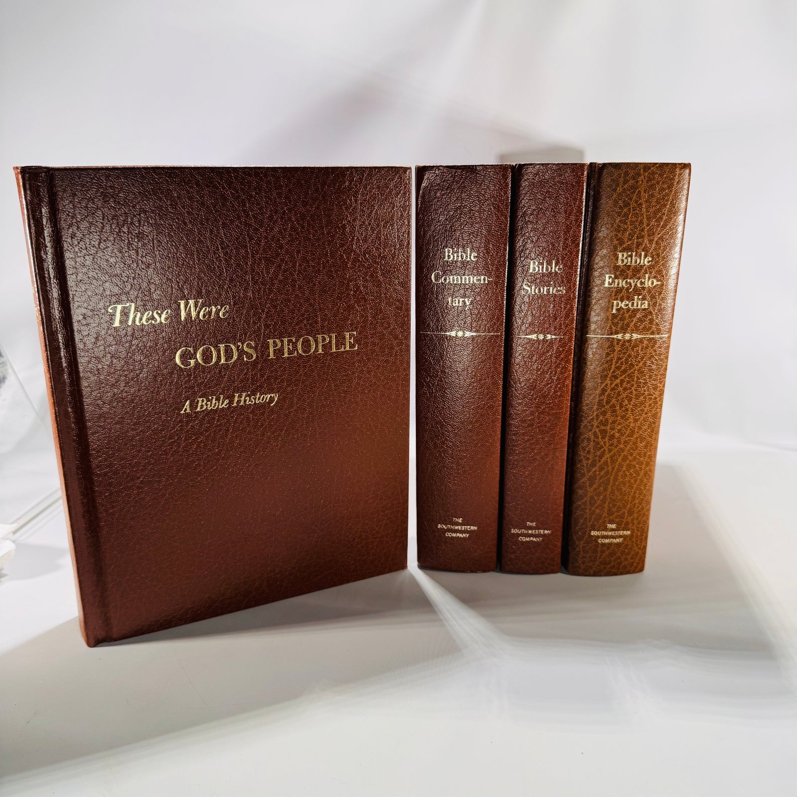 Southwestern Company 4-Volume 1960s Bible Set | Commentary, Stories, Encyclopedia & History | Vintage Christian Reference Books
