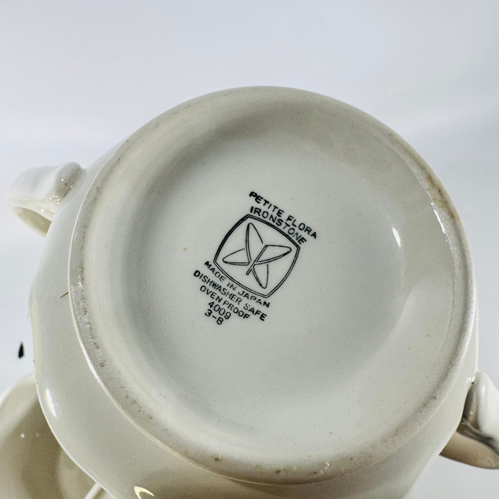 Petite Flora 4009 Ironstone Creamer Sugar Bowl Set 1970s Japan
