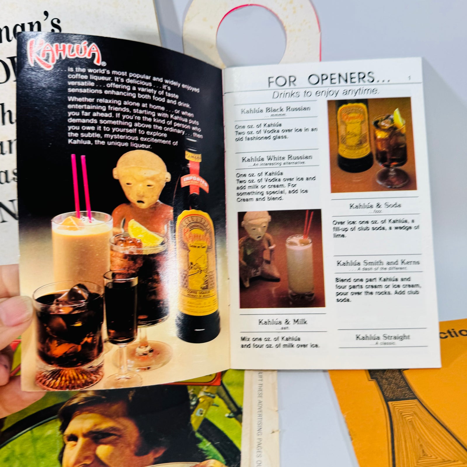 Vintage Cocktail Recipe Ephemera Bundle — Esquire Cheers! Supplement + Kahlúa, Galliano, Wine & Cordial Booklets (1966–1981) — Editors of Esquire and assorted makers | Retro bar paper lot, Cocktail & Wine Ephemera