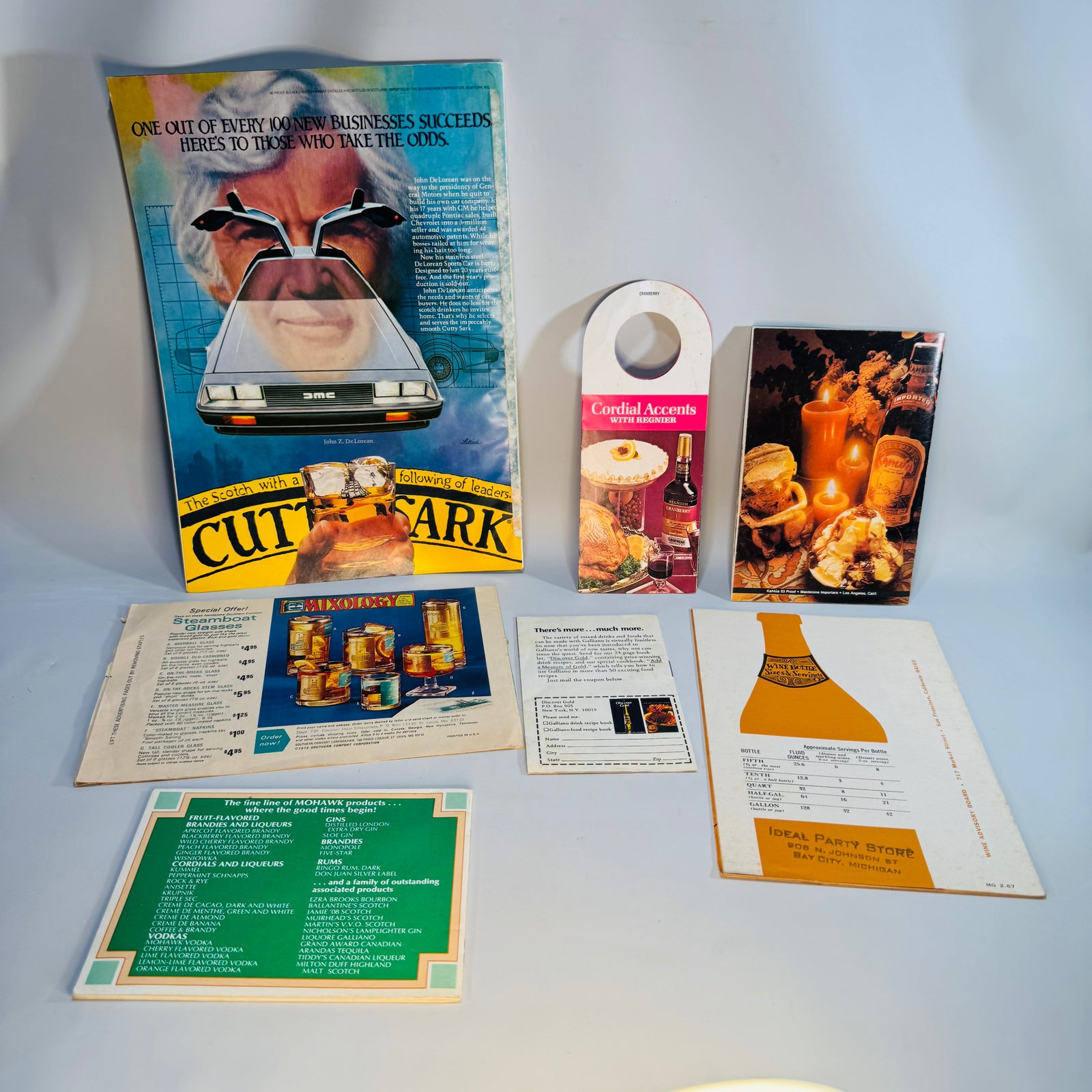 Vintage Cocktail Recipe Ephemera Bundle — Esquire Cheers! Supplement + Kahlúa, Galliano, Wine & Cordial Booklets (1966–1981) — Editors of Esquire and assorted makers | Retro bar paper lot, Cocktail & Wine Ephemera