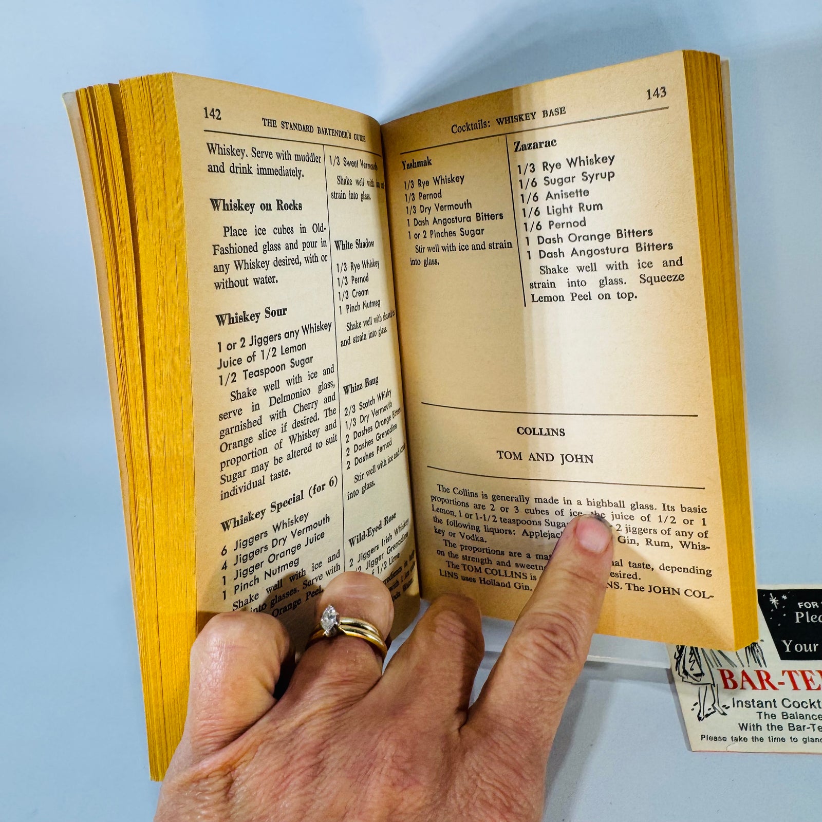 Vintage Cocktail Recipe Guide — The Standard Bartender’s Guide with Bar-Tenders Instant Cocktail Mixes Pamphlet — Patrick Gavin Duffy and James A. Beard | Home Bar Reference, Cocktail Culture