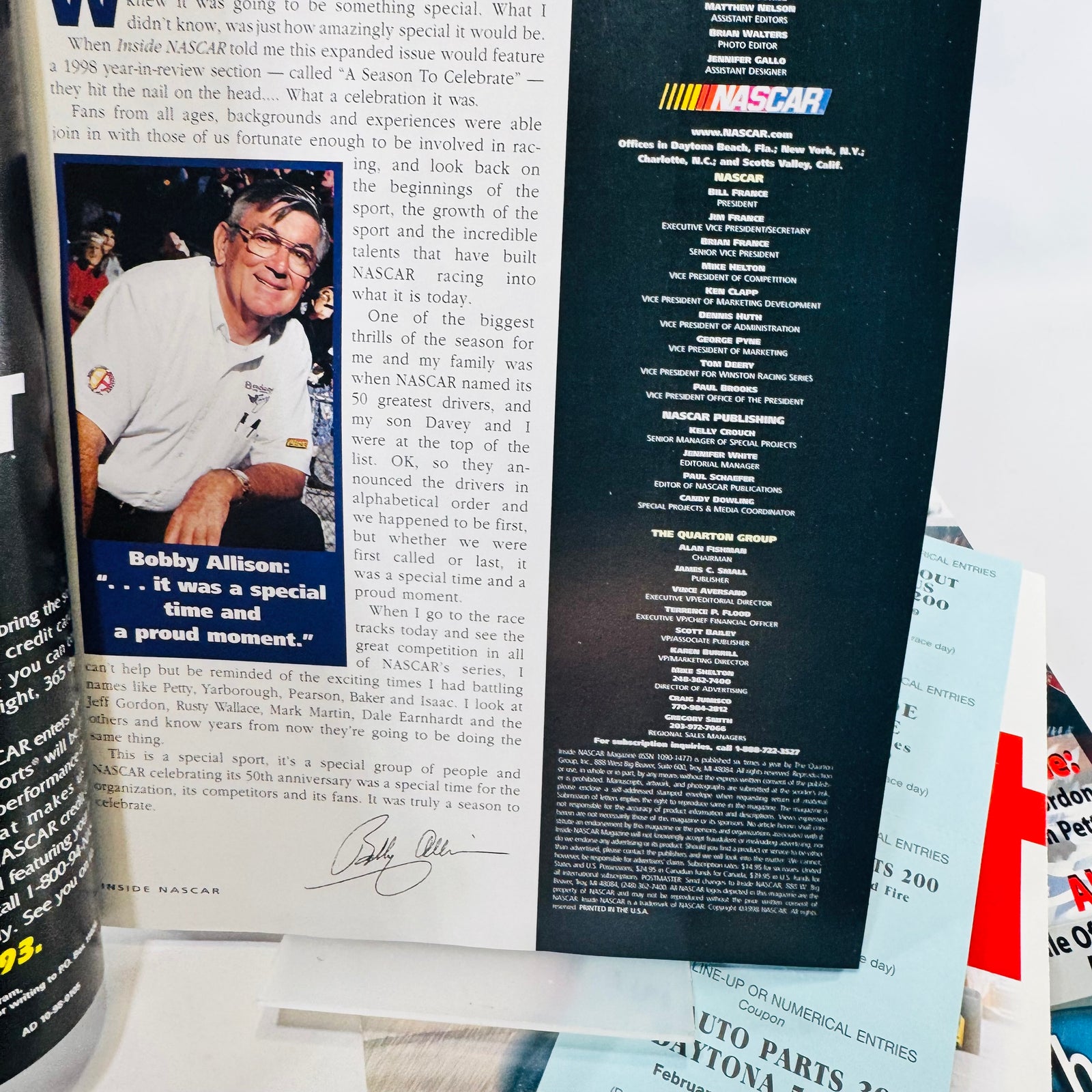 1999 NASCAR Jeff Gordon Daytona 500 Magazine Ephemera Lot