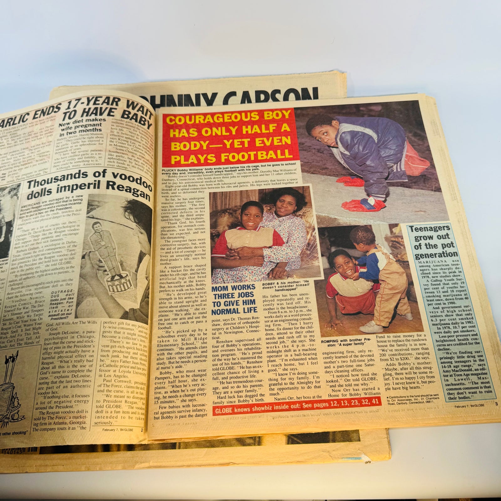 Vintage Michael Jackson Tabloid Pair — Globe Feb. 7, 1984 & Star Feb. 21, 1984 — Brooke Shields Cover Stories, Pop Culture / Celebrity Tabloid