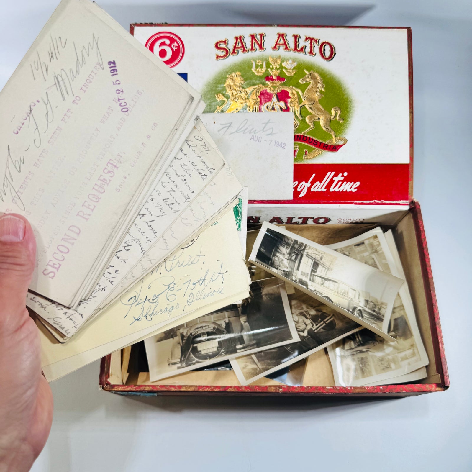 San Alto Perfectos Cigar Box with E.M. Priest Chicago Photo Letter Archive