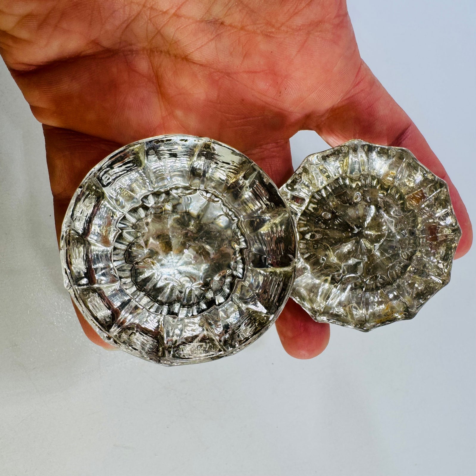 12 Point Clear Glass Door Knobs Pair 1920s to 1940s