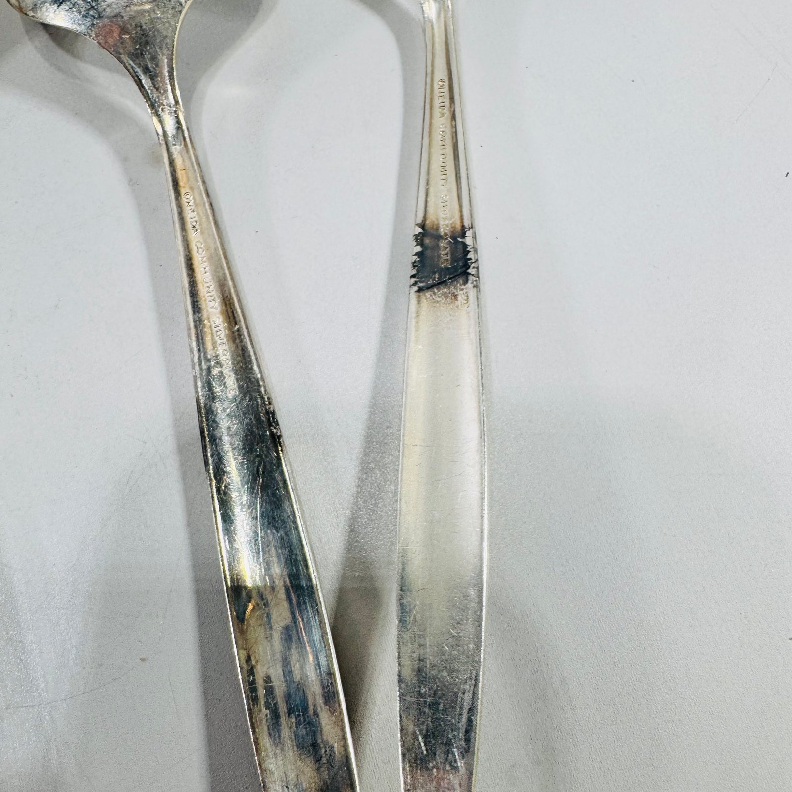 Oneida Enchantment Gentle Rose Silverplate Serving Spoons Set of 5