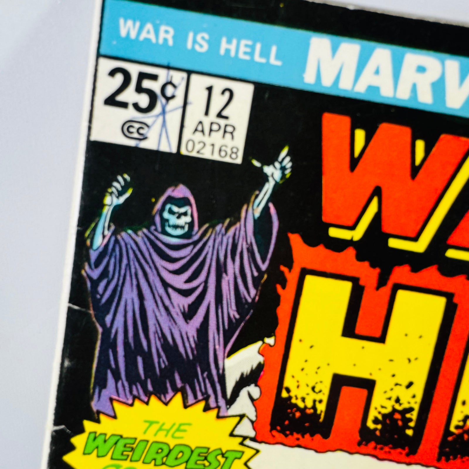 Bronze Age War Horror Comic — War Is Hell #12 (April 1975) — Chris Claremont, Don Perlin | Death Cover, Marvel, War Horror Comic