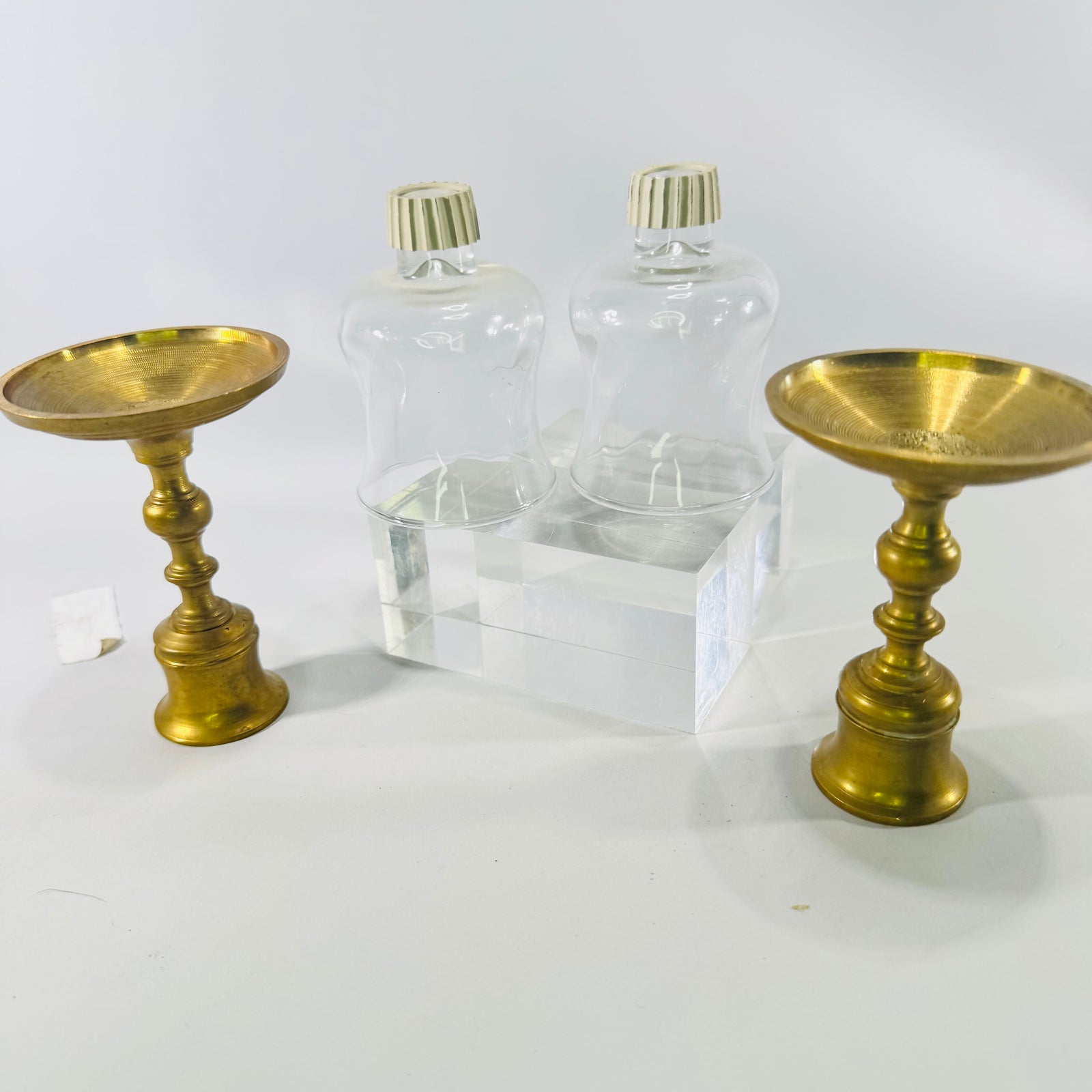 Brass Tulip Peg Votive Brass Candle Holders Set of 2