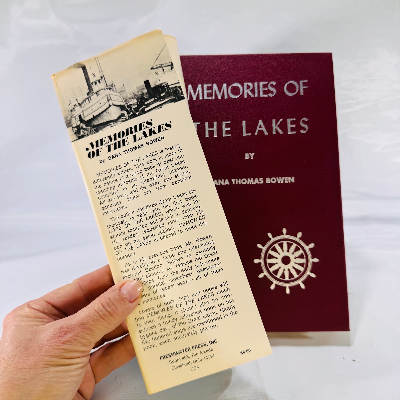 Memories of the Lakes by Dana Thomas Bowen (1969), Freshwater Press, Hardcover with Dust Jacket