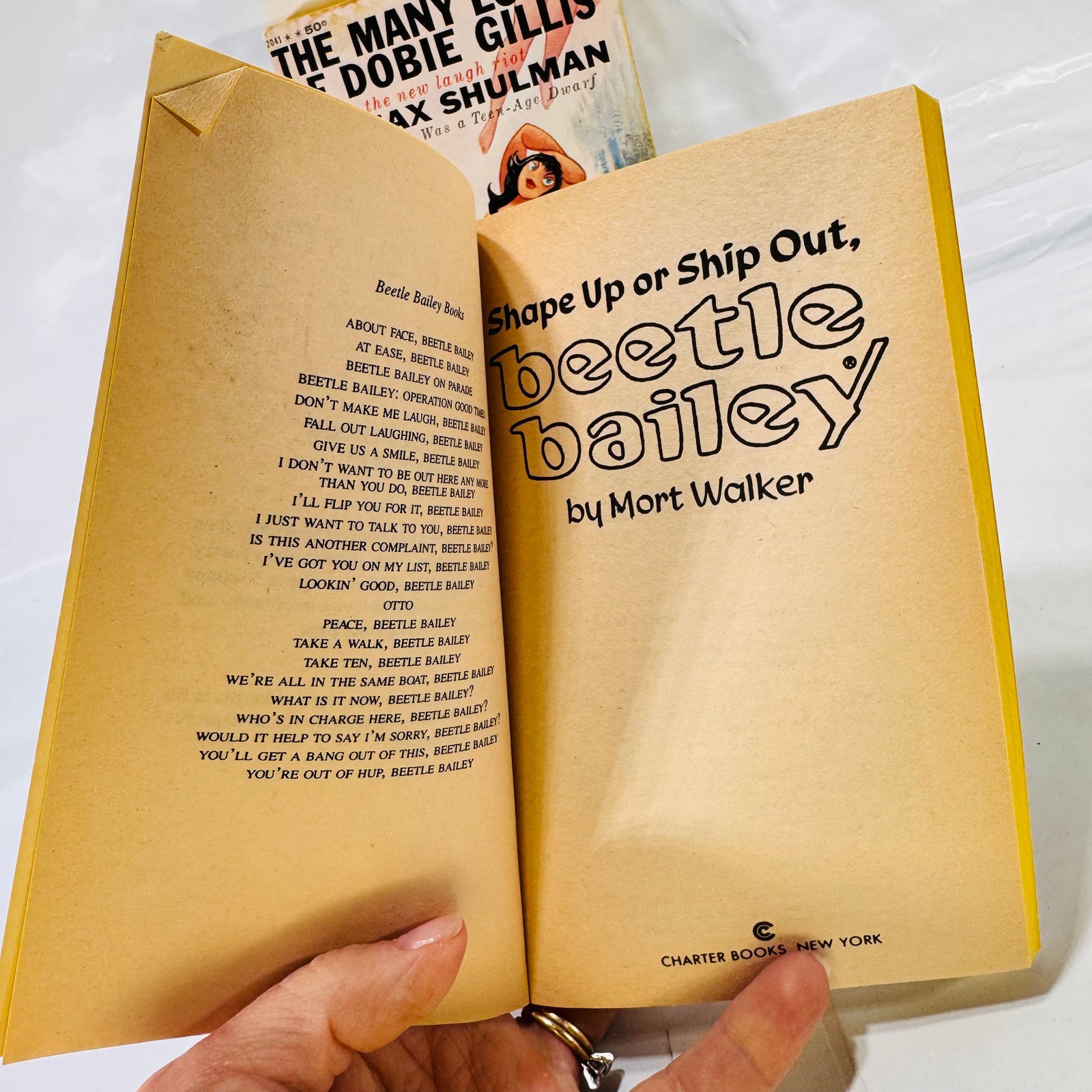 Shape Up or Ship Out by Mort Walker (1985) & The Many Loves of Dobie Gillis by Max Shulman (1951), Paperback Bundle