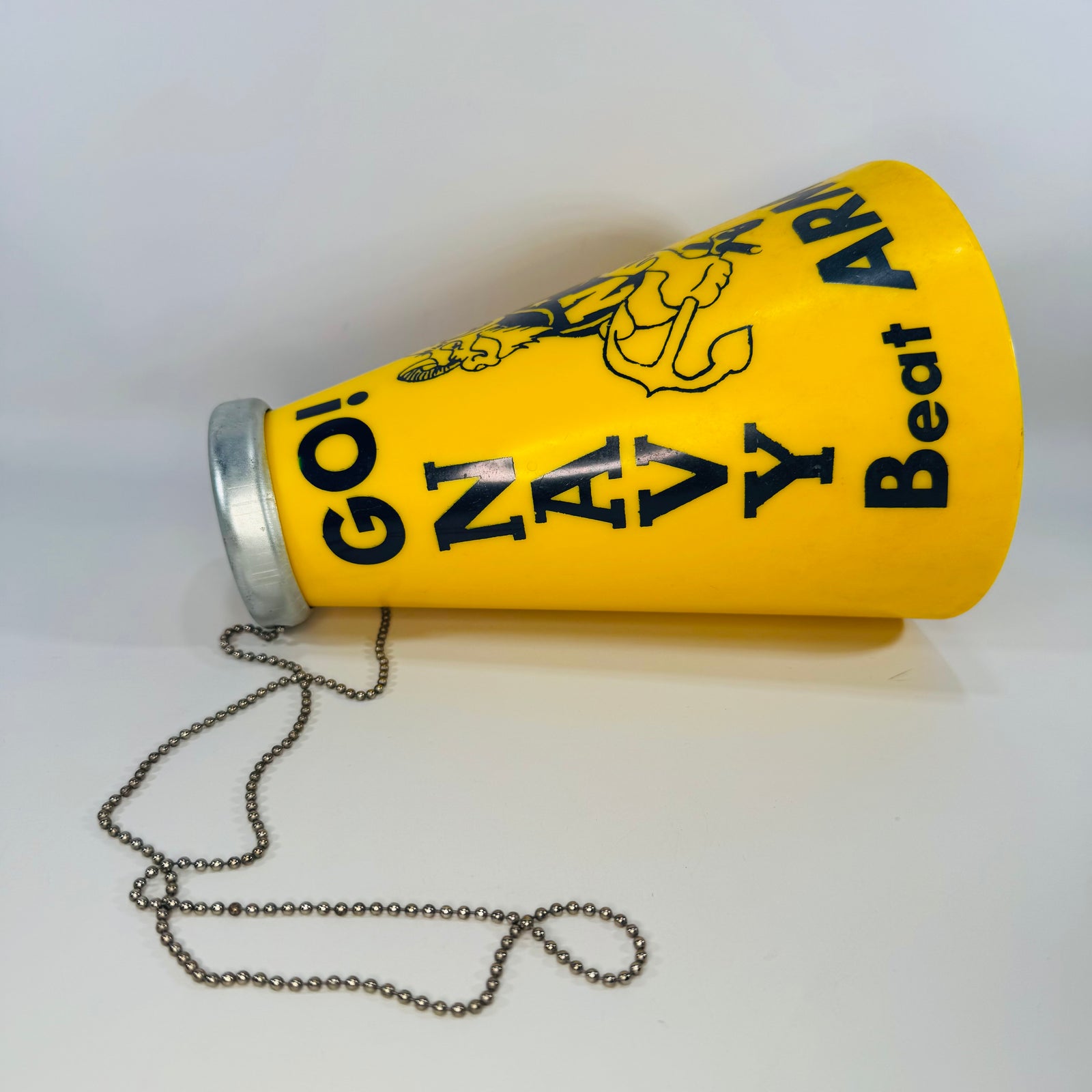 Vintage Navy Megaphone Go Navy Beat Army Bill the Goat Yell A Phone College Football Noisemaker