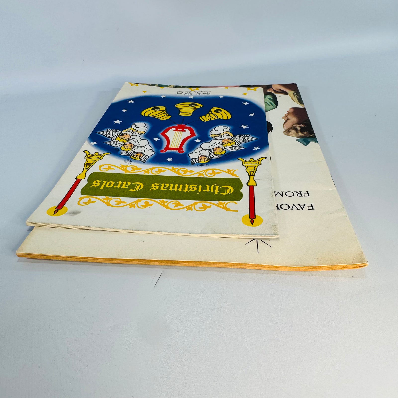 Vintage Christmas Carol Booklets Set of 2 Firestone and Eaton Promotional Holiday Song Books