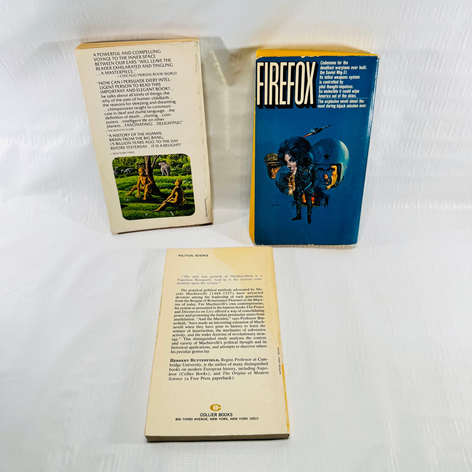 The Dragons of Eden, Firefox, Statecraft of Machiavelli 3 Book Lot