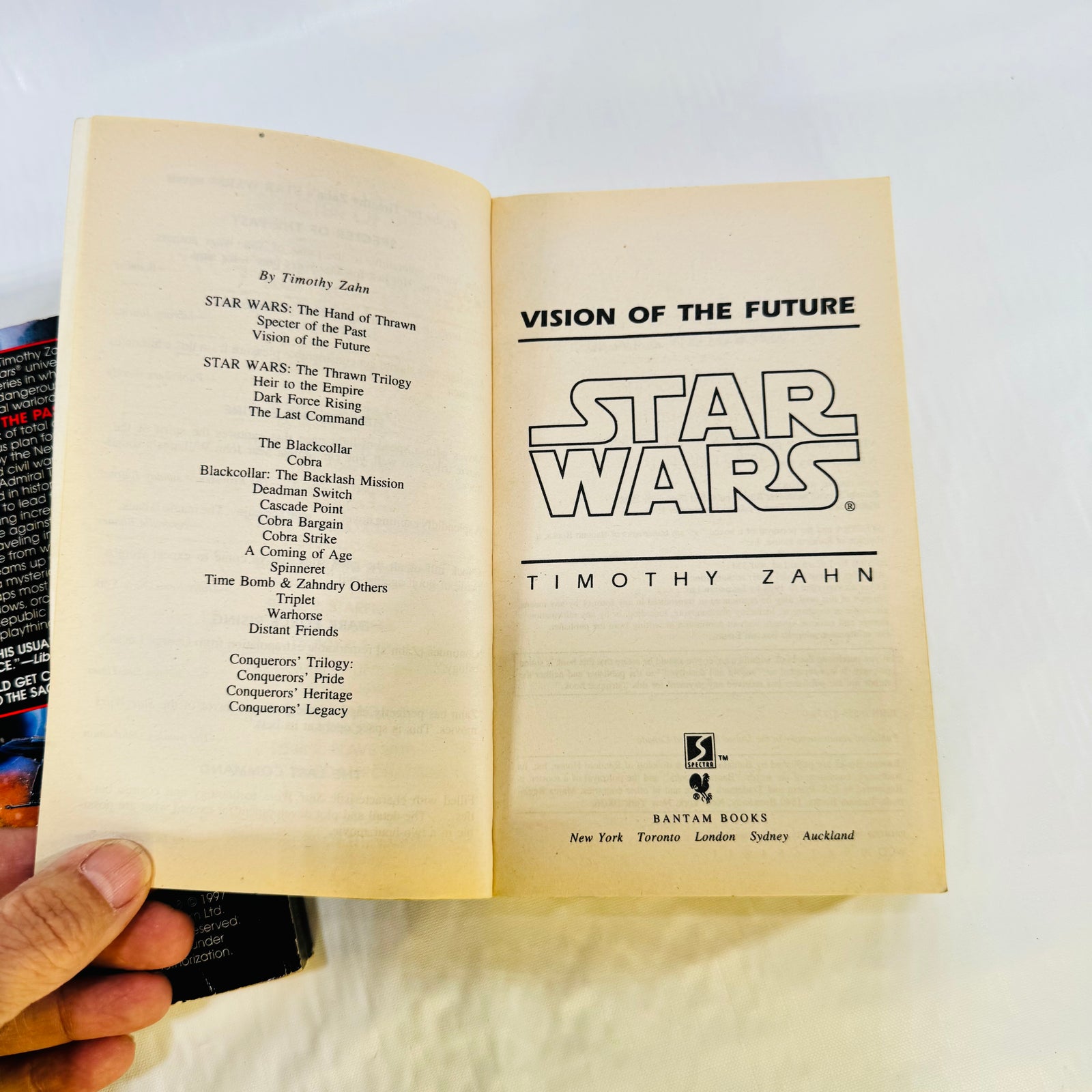 Star Wars Hand of Thrawn Duology Timothy Zahn Paperback Lot, Specter of the Past, Vision of the Future
