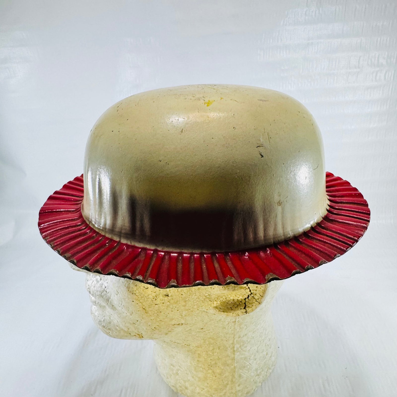 Humes & Berg New Stone Lined Derby Hat Mute Red White Vintage