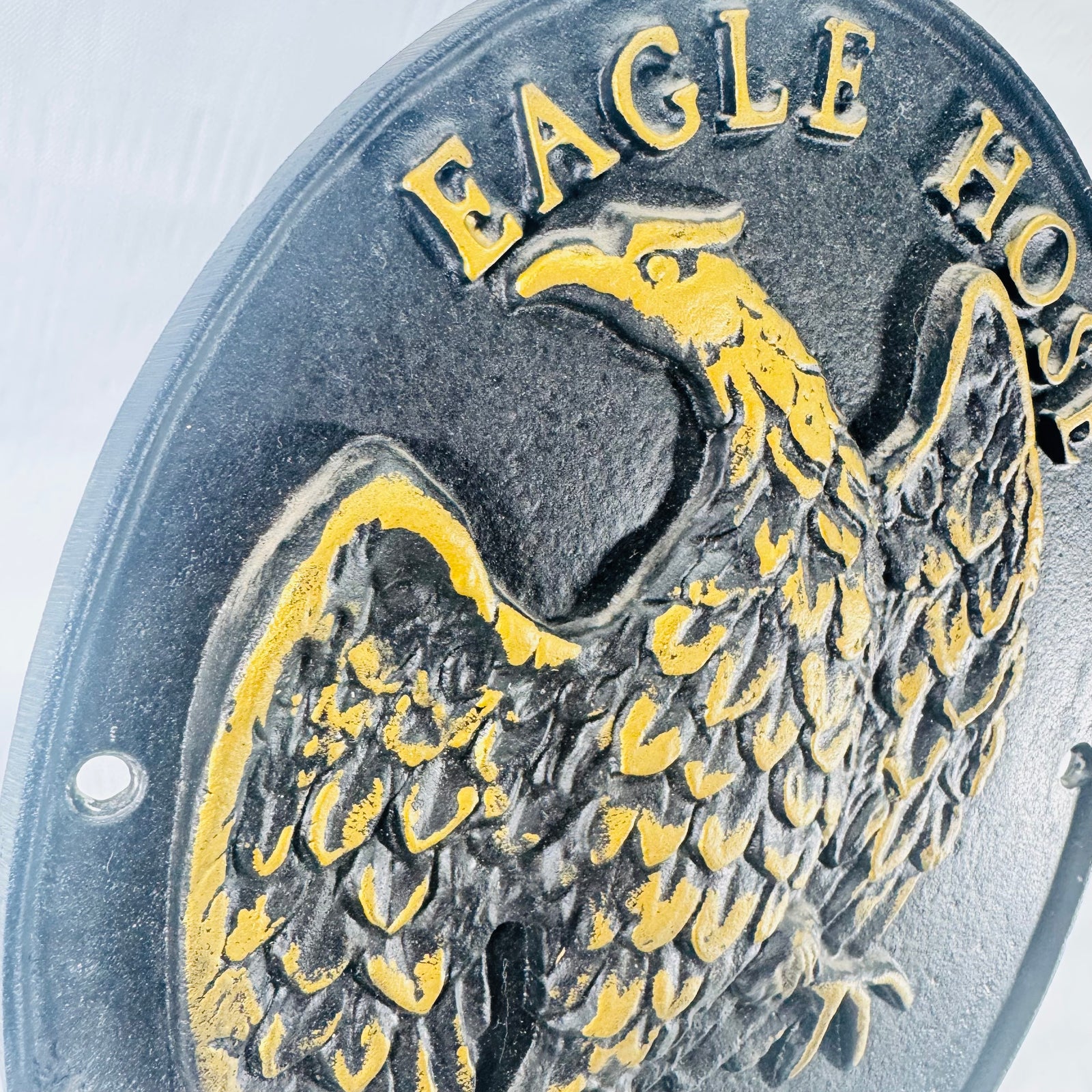 Eagle Hose No. 2 Cast Iron Fire Mark Plaque 20th Century Reproduction