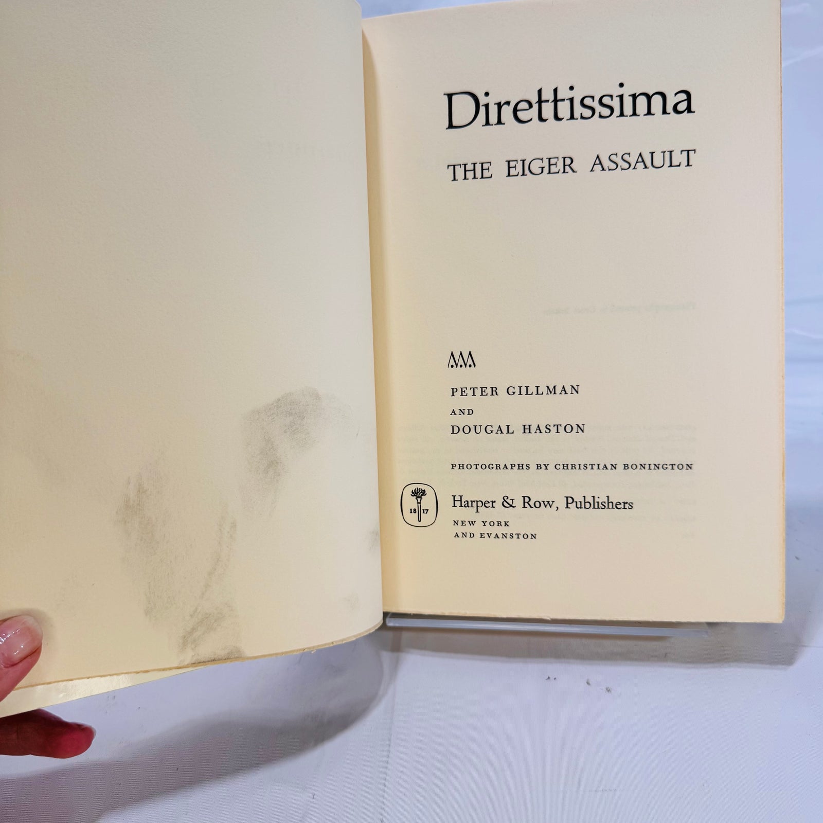 Direttissima: The Eiger Assault by Peter Gillman and Dougal Haston (1966), Hardcover with Dust Jacket