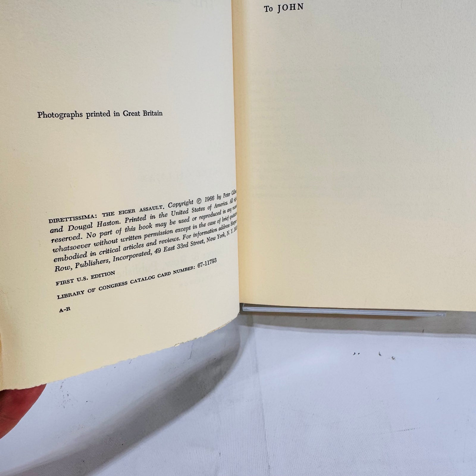 Direttissima: The Eiger Assault by Peter Gillman and Dougal Haston (1966), Hardcover with Dust Jacket