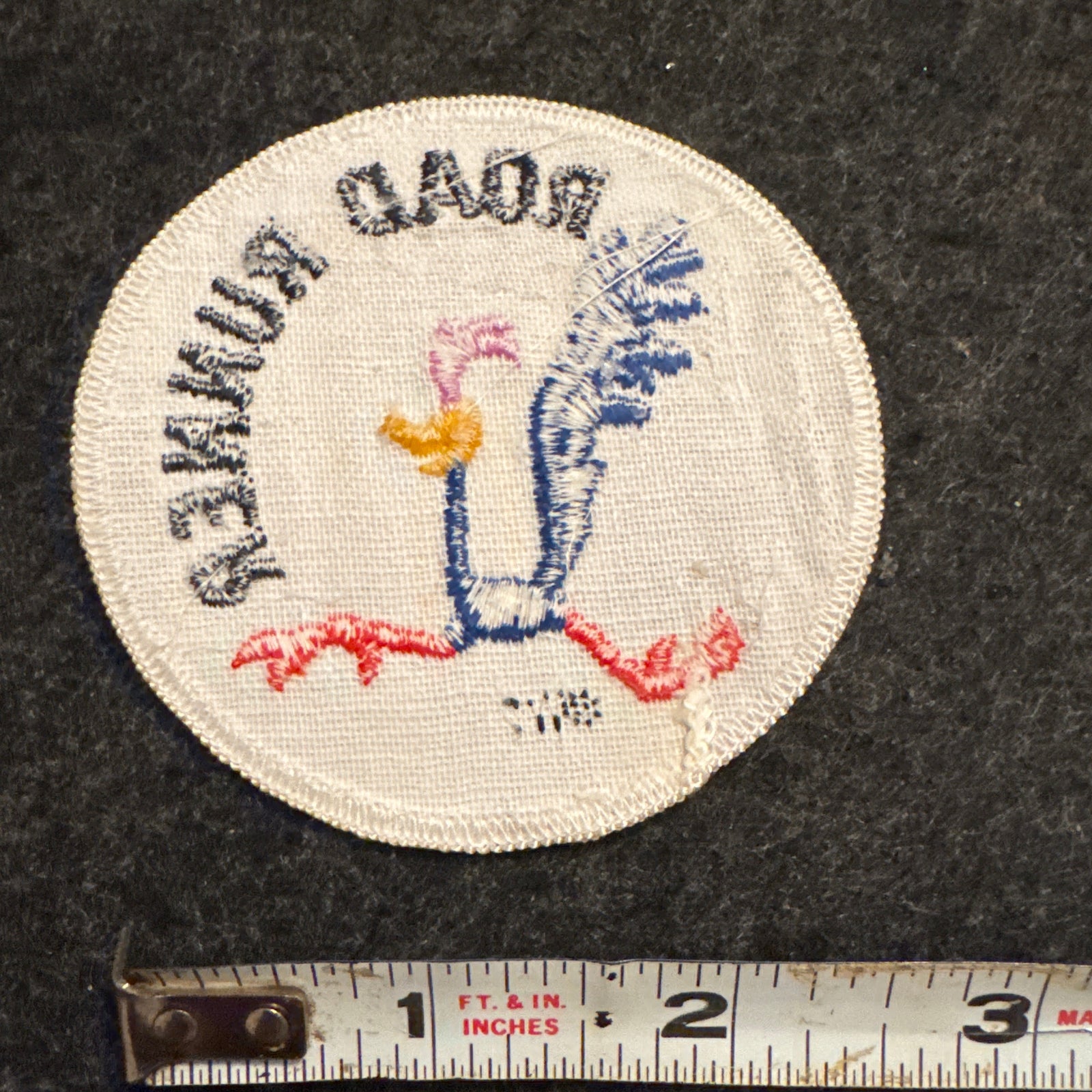 Vintage Road Runner Embroidered Patch – Round 2.5” 80s Sew-On Cartoon Bird Badge