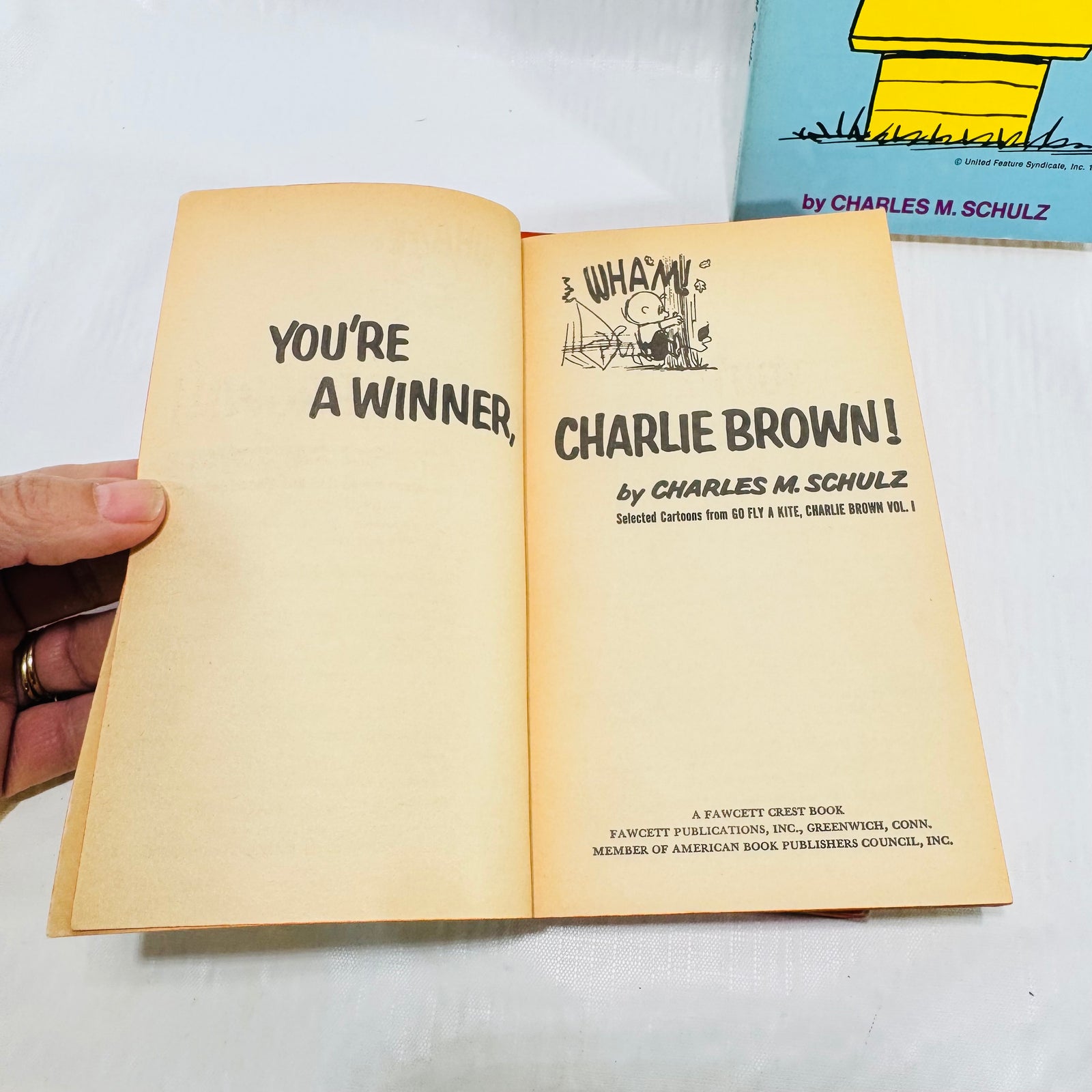 Charlie Brown Fawcett Crest 3 Book Lot, Charles M. Schulz Peanuts Paperbacks, 1969 to 1973