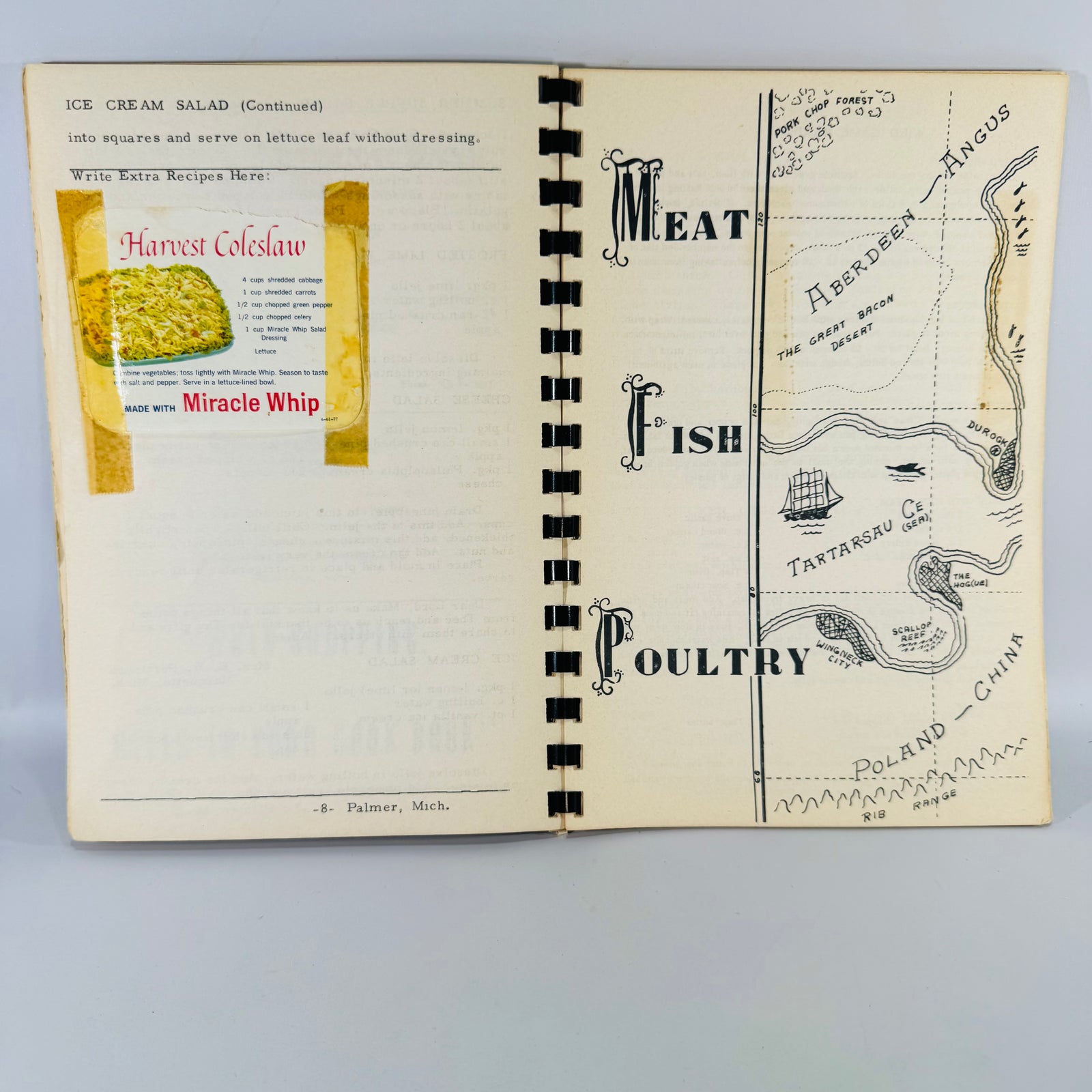 Vintage Church Cookbook Palmer Michigan Concordia Lutheran Church Recipe Book