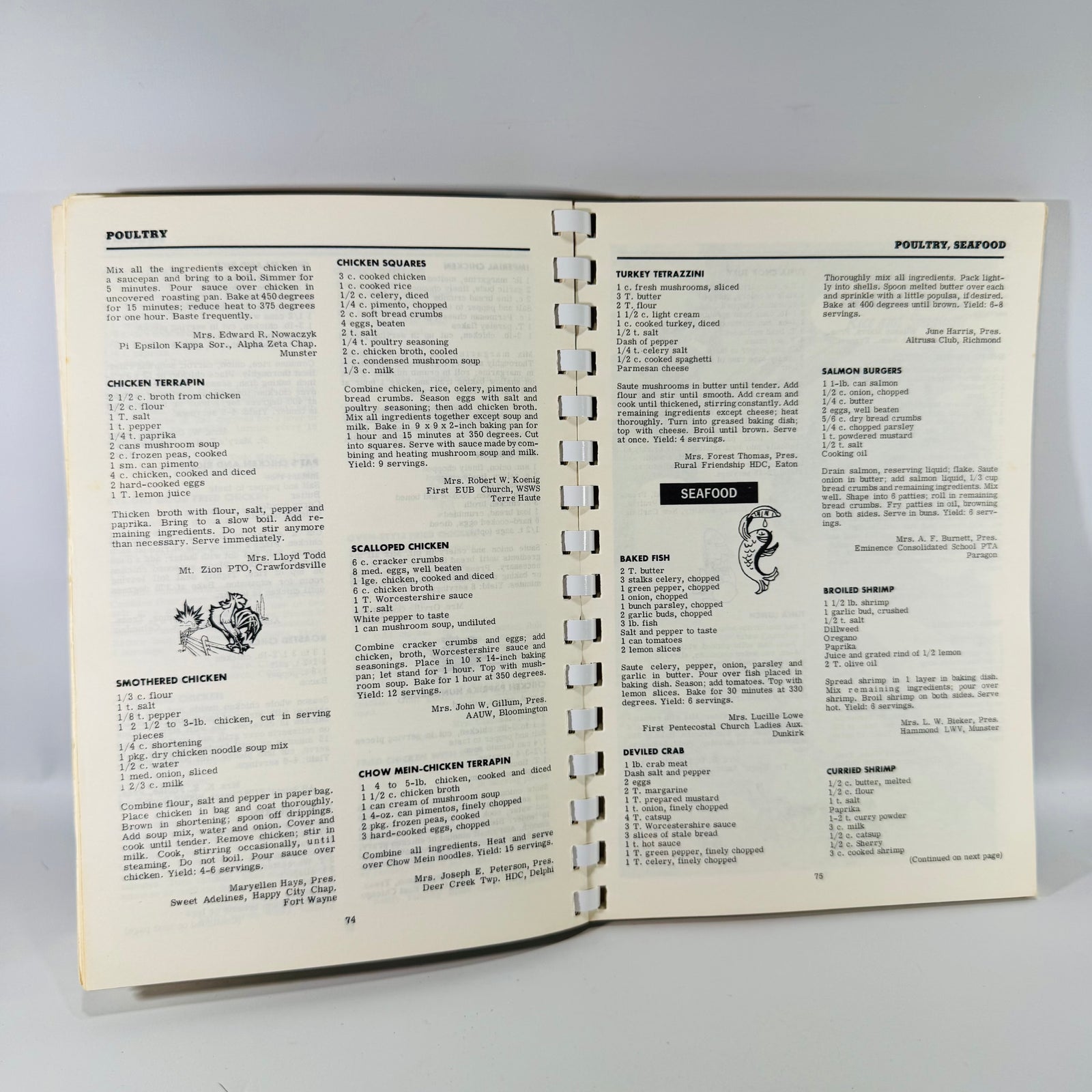 Vintage Indiana Cookbook Favorite Recipes of Indiana Family Edition 1964 Spiral