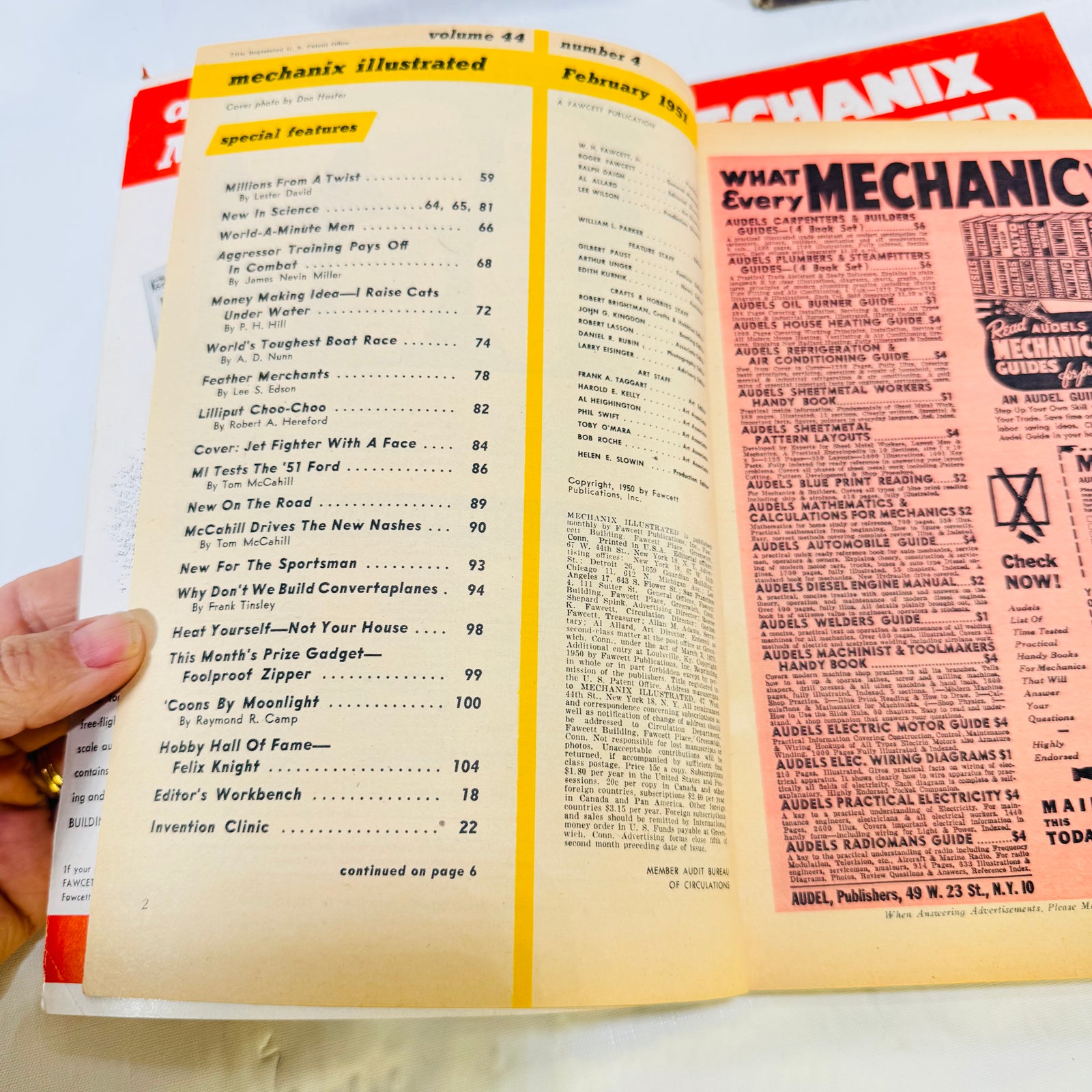 Mechanix Illustrated 1951 Magazine Lot of 3, February May September, Fawcett