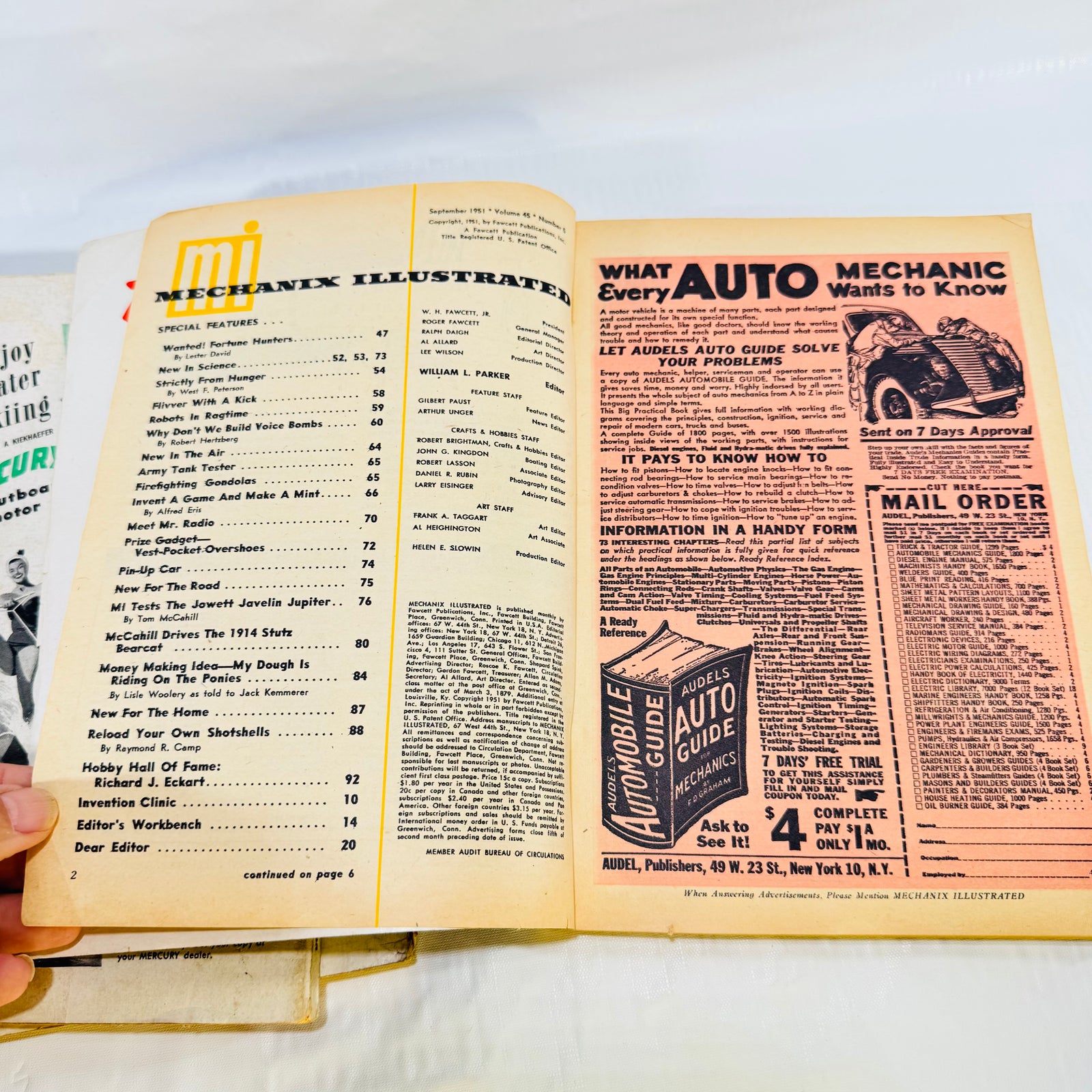 Mechanix Illustrated 1951 Magazine Lot of 3, February May September, Fawcett