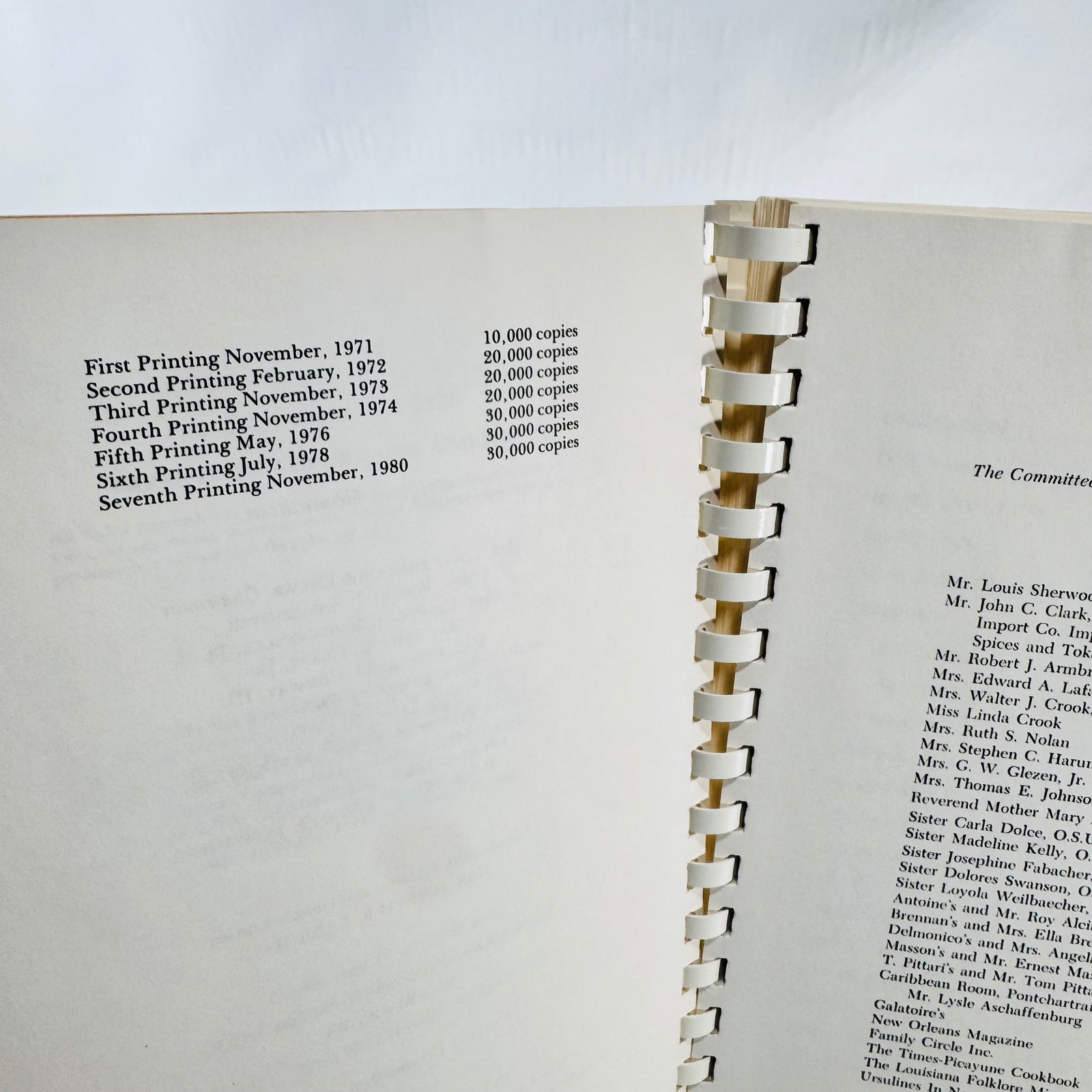 Recipes and Reminiscences of New Orleans, Ursuline Academy 1970s Spiral Cookbook