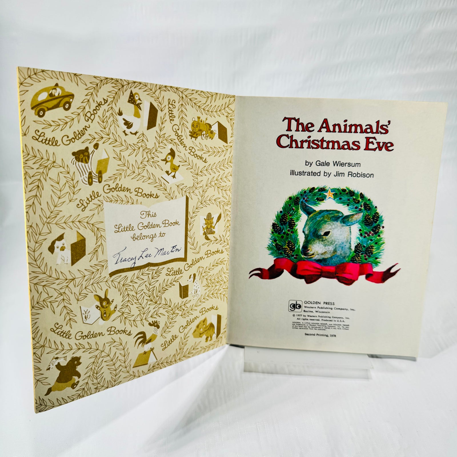 The Animals' Christmas Eve by Gale Wiersum 1978 Second Printing Little Golden Book