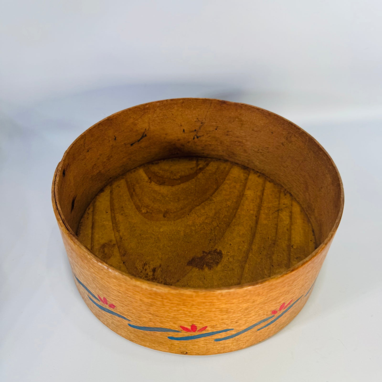 Antique Bentwood Box Hand Painted Folk Art Bird Pantry Box