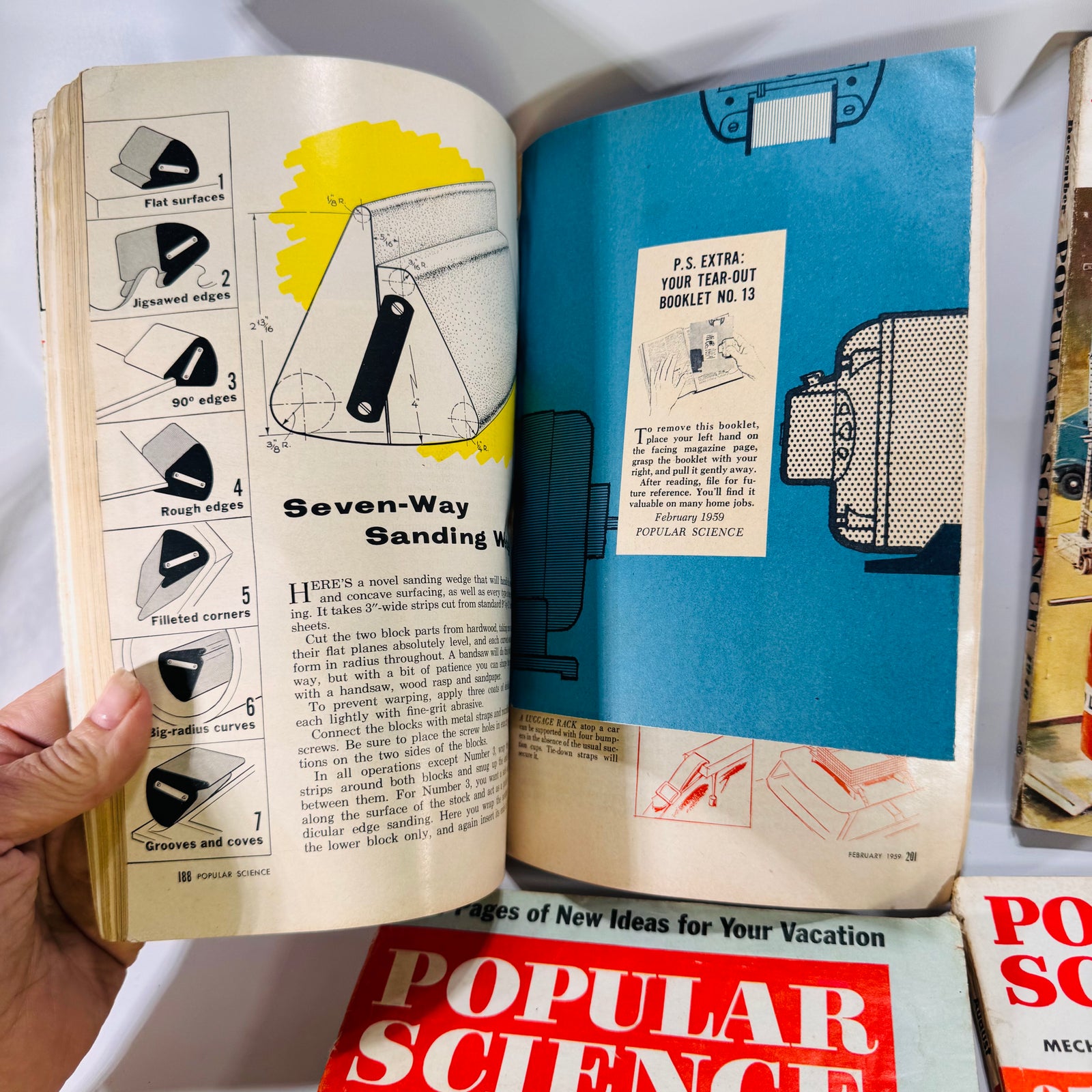 Four Vintage Popular Science Magazine Issues (August 1953, February 1959, June 1961) by Popular Science, Softcover