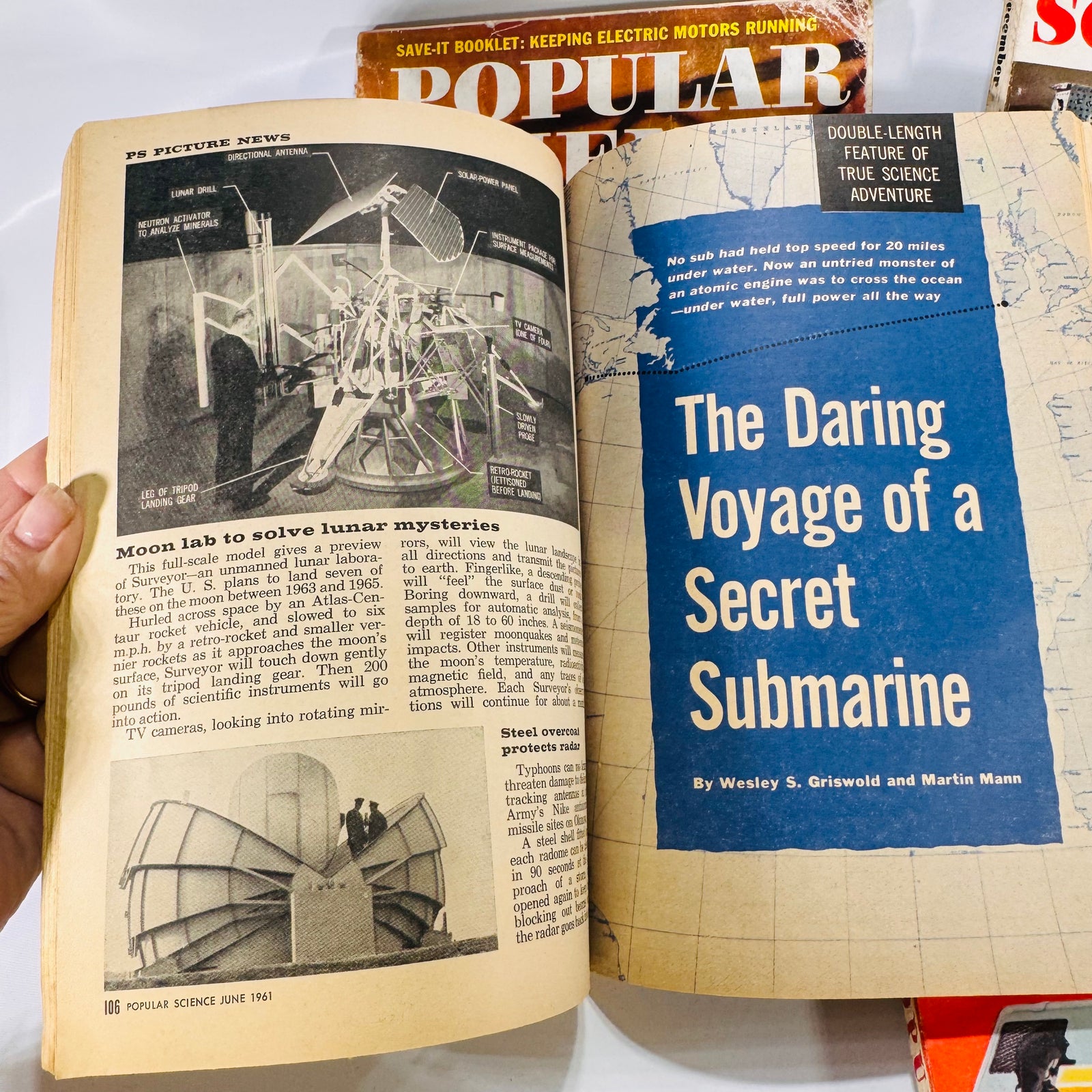 Four Vintage Popular Science Magazine Issues (August 1953, February 1959, June 1961) by Popular Science, Softcover