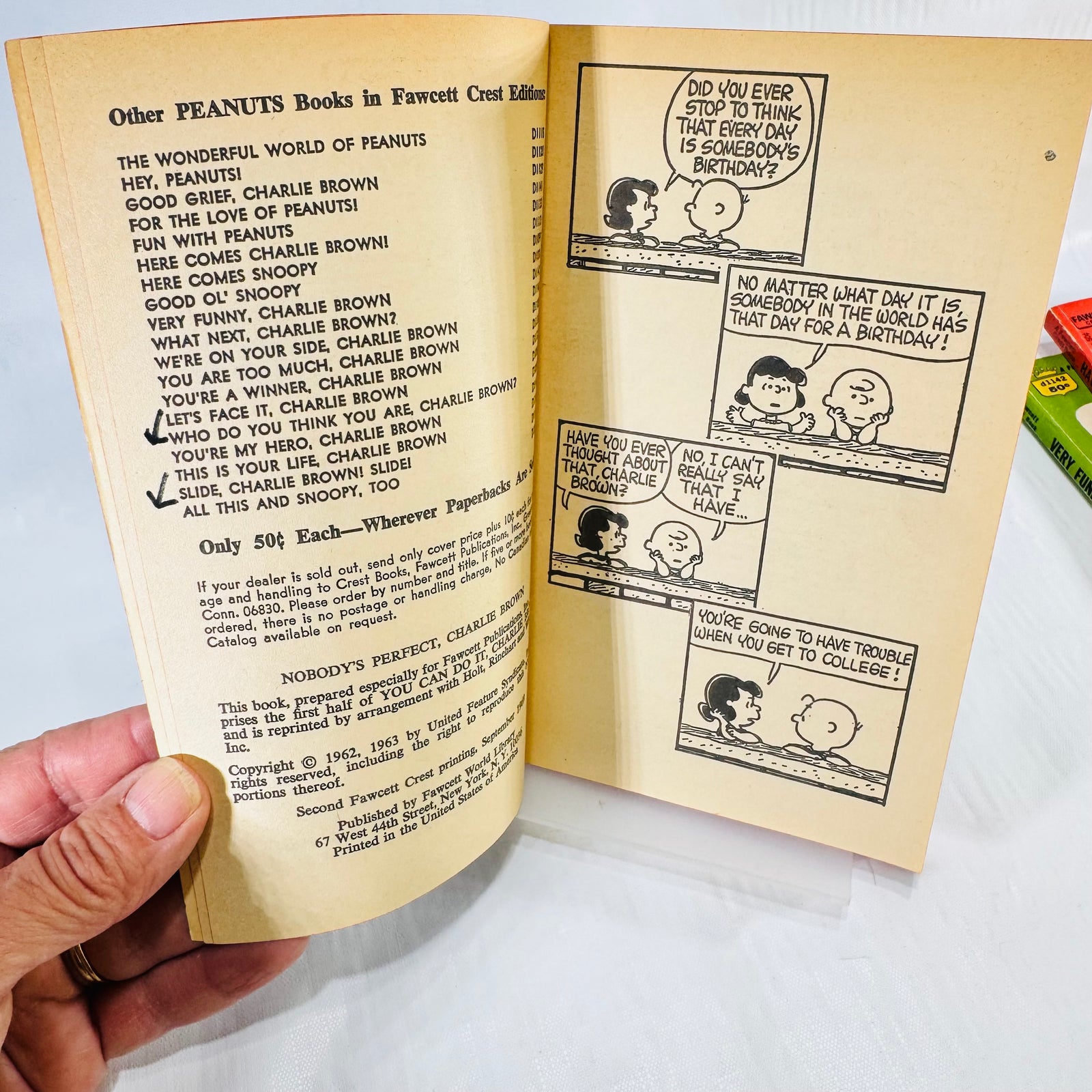 Charlie Brown Peanuts Fawcett Crest Paperback Lot of 4 by Charles M. Schulz