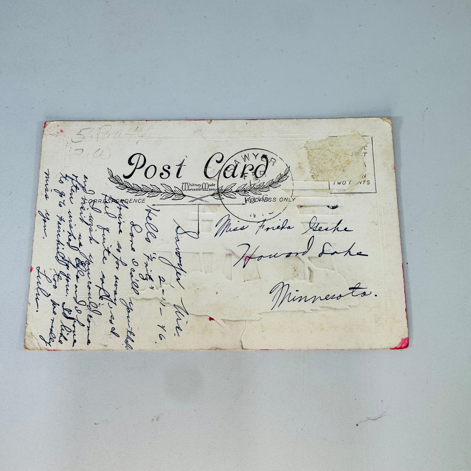 Antique Valentine Postcards Lot of 3 | Embossed Cupid | 1908–1911 Postmarked | Vintage Ephemera