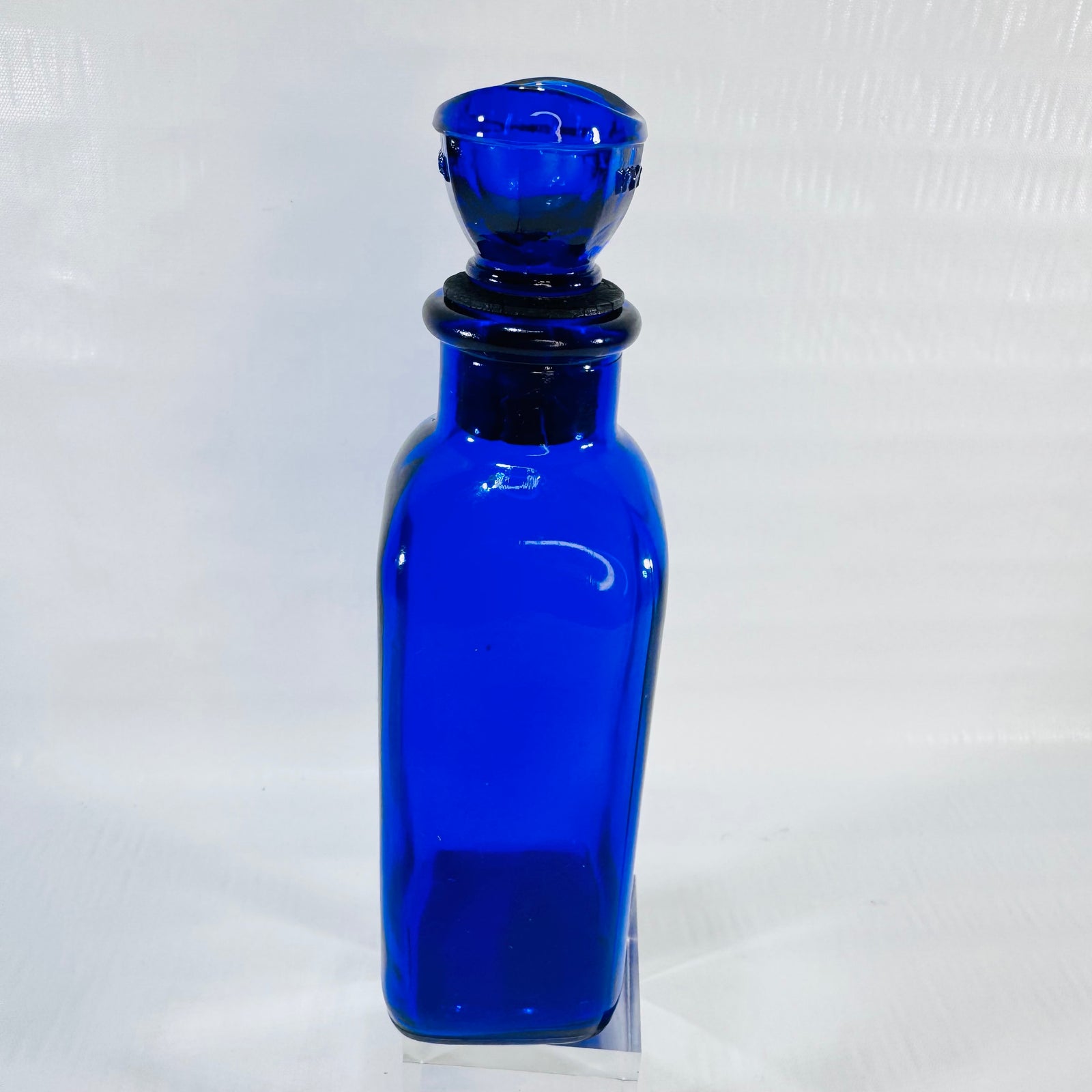 John Wyeth & Brother Cobalt Blue Dose Bottle with Glass Cup Stopper