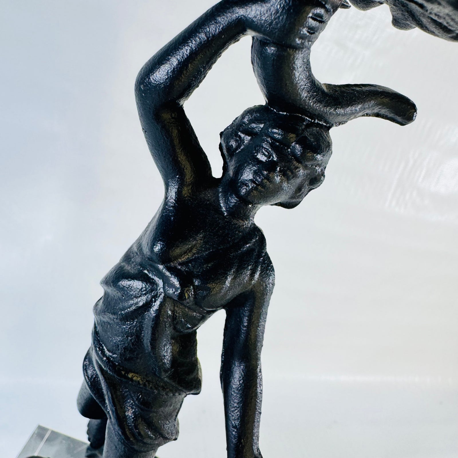 Iron Art JM 77 Figural Lady Candlestick 1955 to 1970s Cast Iron