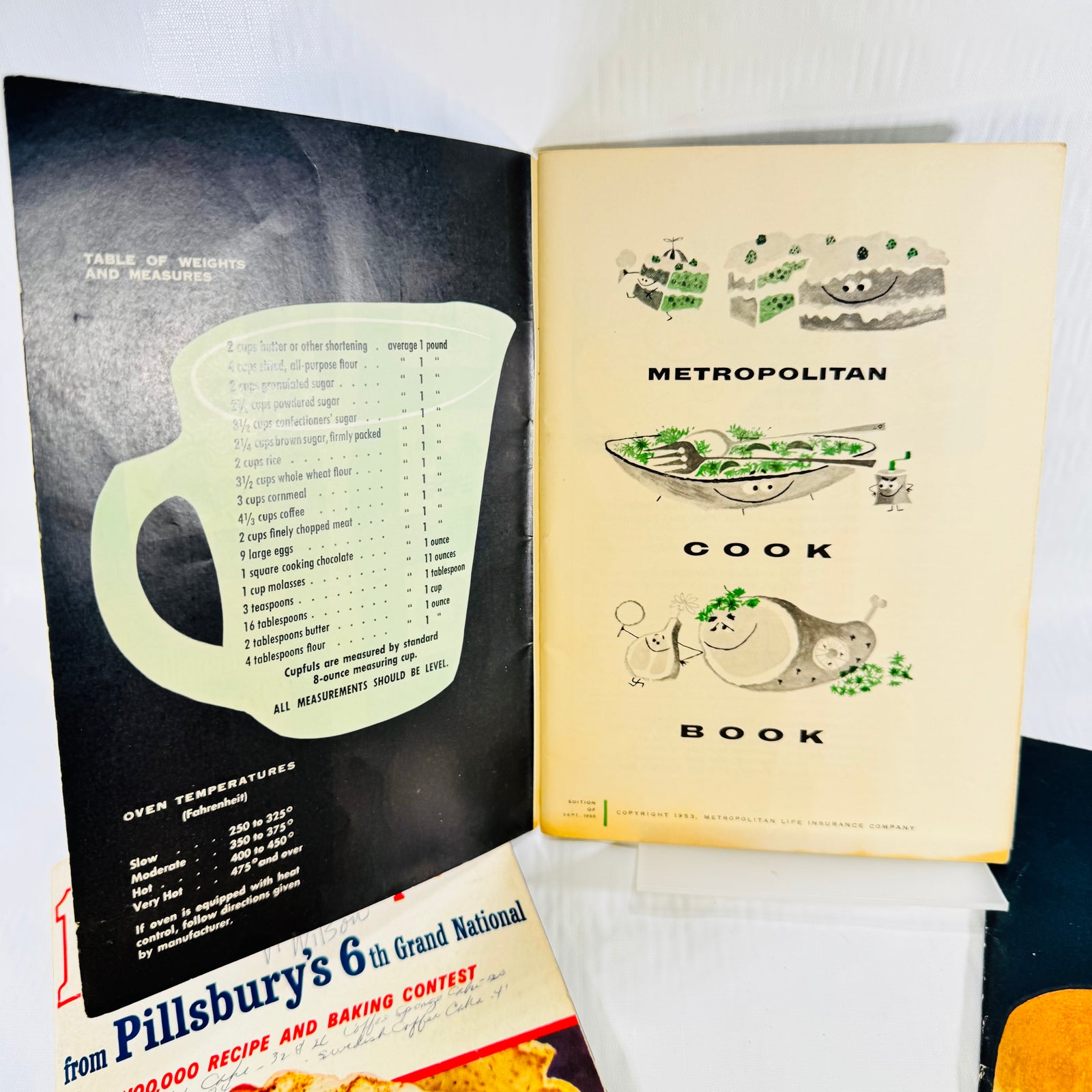 Metropolitan Cook Book 1955 Recipe Pamphlet Bundle with Pillsbury and Art of Making Bread
