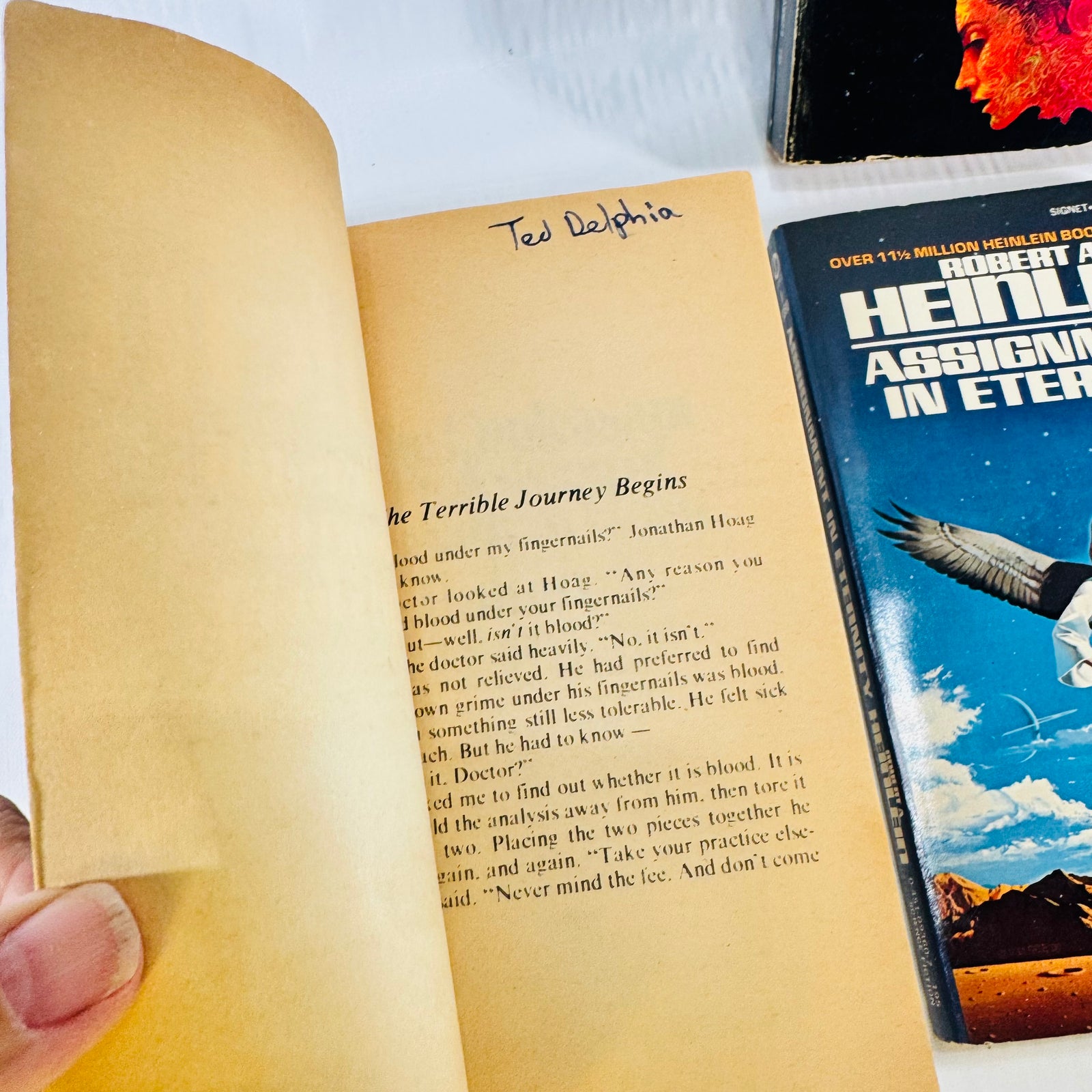Stranger in a Strange Land Robert A. Heinlein 4 Paperback Bundle with I Will Fear No Evil, Jonathan Hoag, Assignment in Eternity