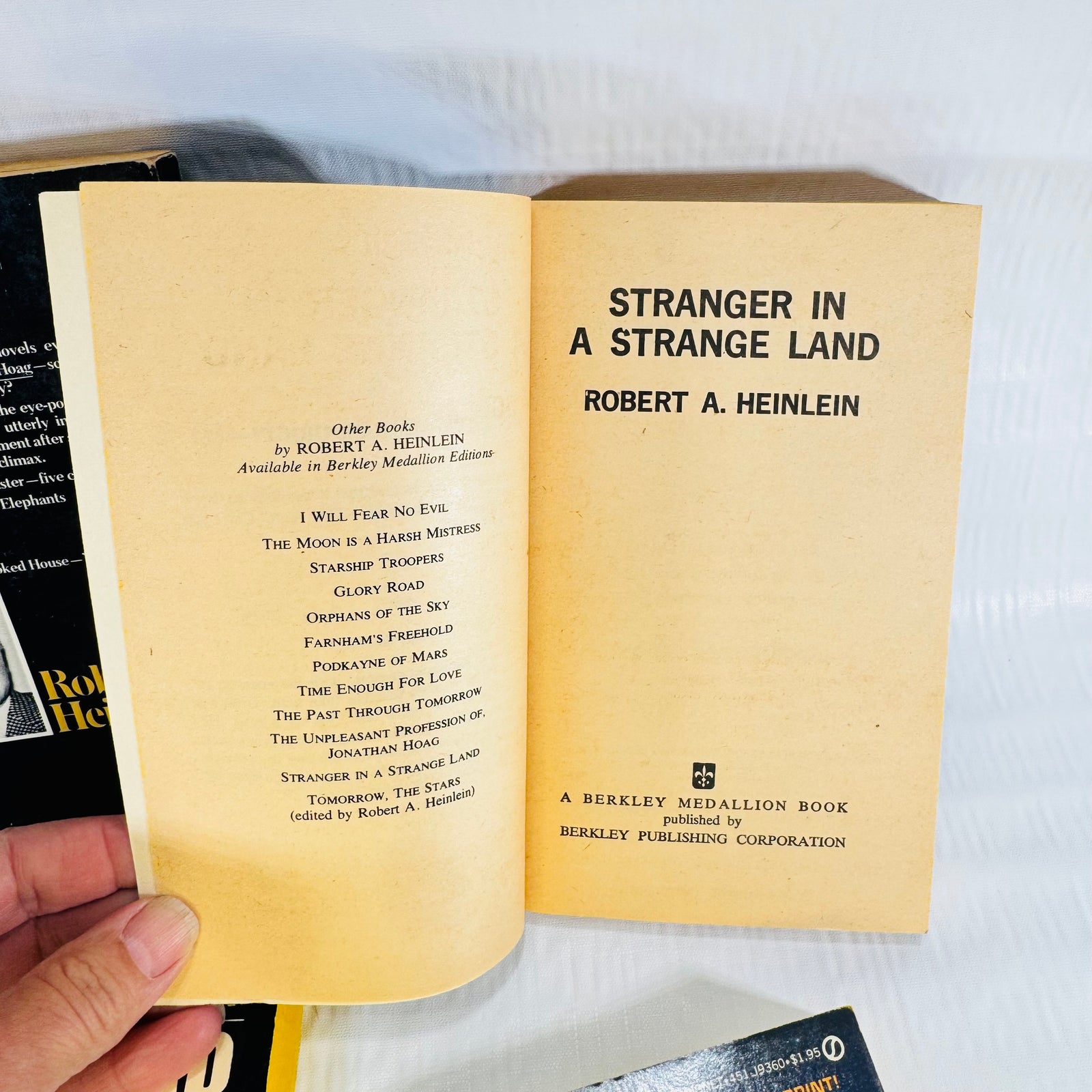 Stranger in a Strange Land Robert A. Heinlein 4 Paperback Bundle with I Will Fear No Evil, Jonathan Hoag, Assignment in Eternity