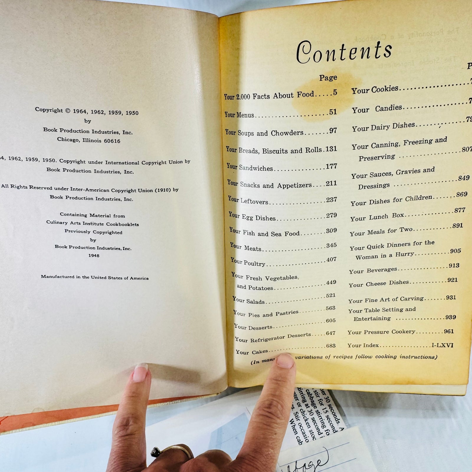 Culinary Arts Institute Encyclopedic Cookbook 1965 Ruth Berolzheimer Deluxe Edition with Handwritten Recipes