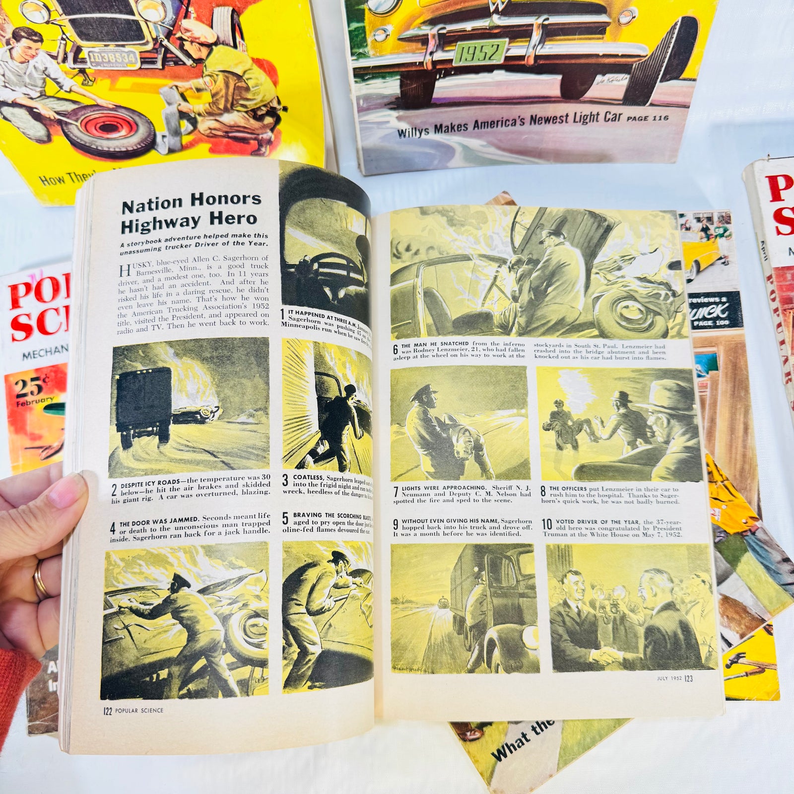 Popular Science 1952 Magazine Bundle, 7 Issues, Vintage Cars Aviation and Mechanics
