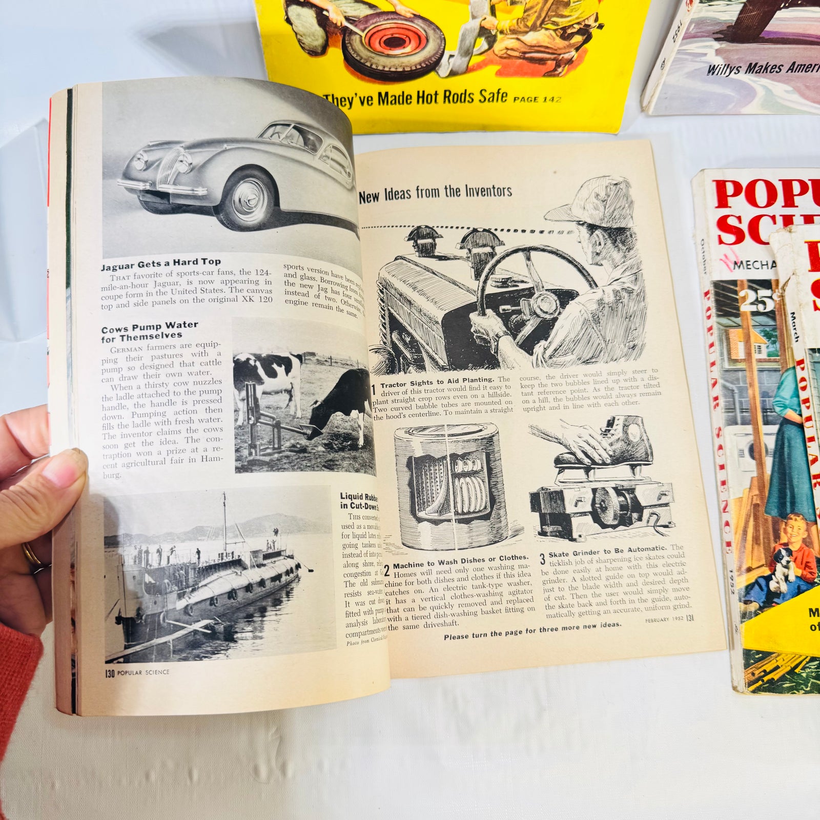 Popular Science 1952 Magazine Bundle, 7 Issues, Vintage Cars Aviation and Mechanics