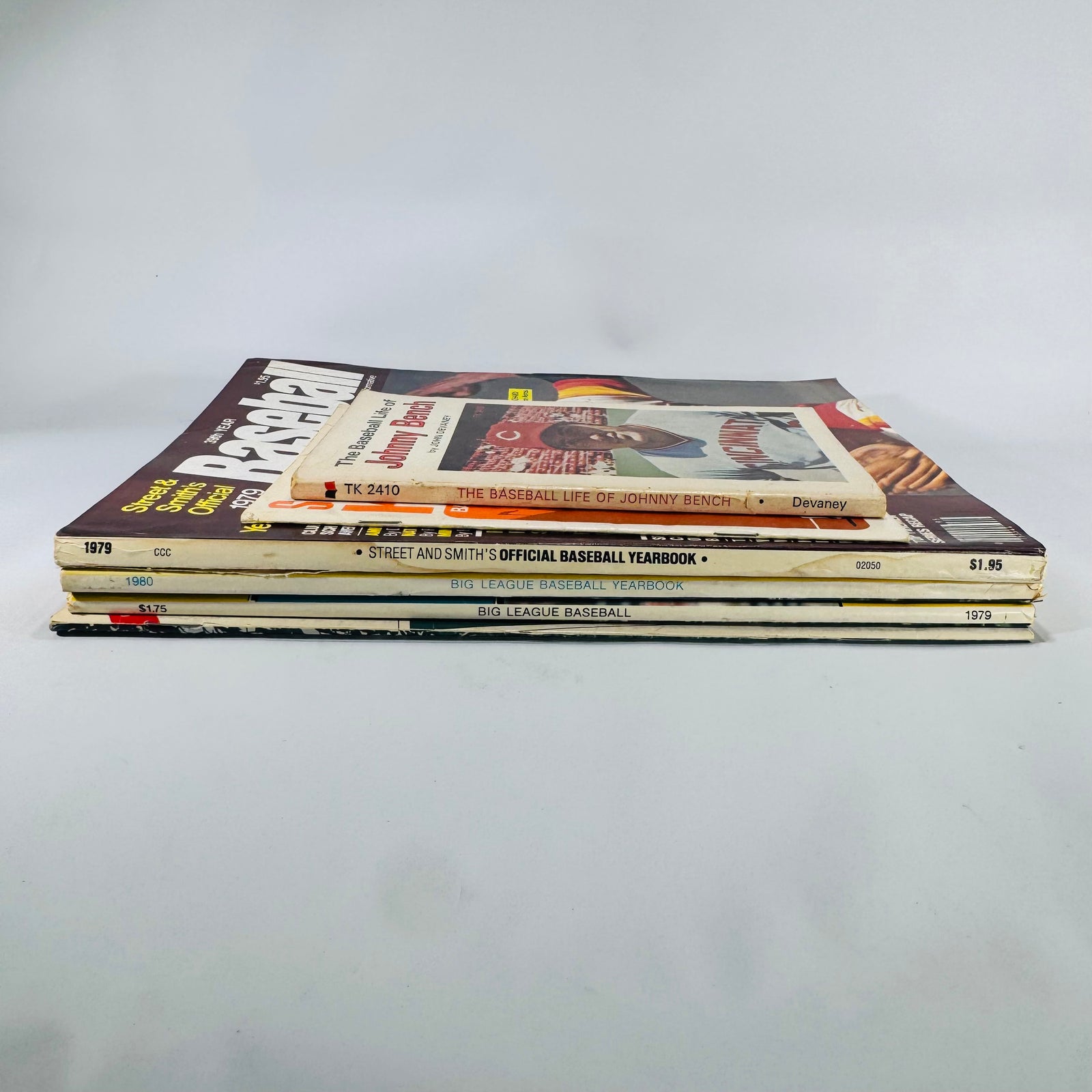 Baseball Magazines & Guides Lot (1974–1980) — Street & Smith’s Yearbooks, Big League Baseball, Baseball Quarterly + Johnny Bench Booklet | Stats & Rosters, Sports History